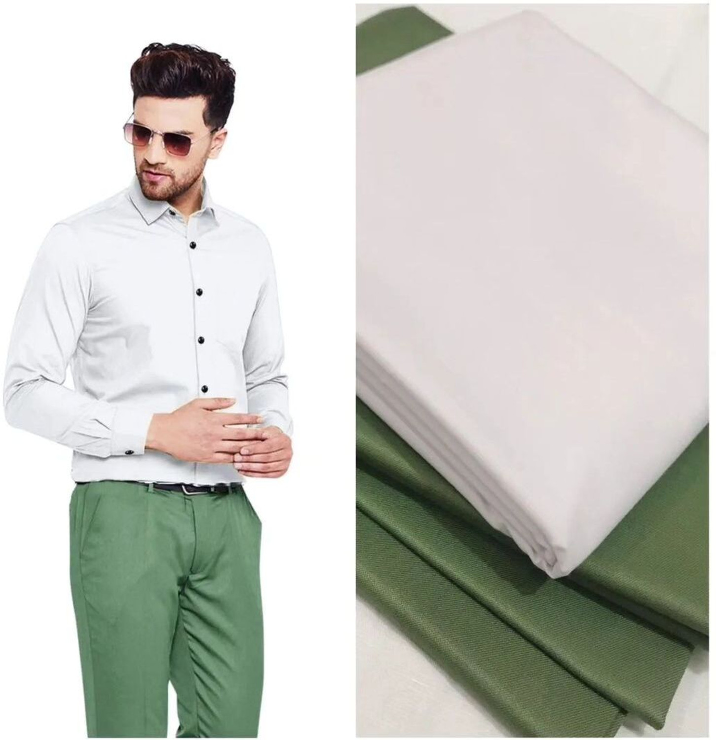Image of Venjberry Cotton Blend Solid Shirt & Trouser Fabric