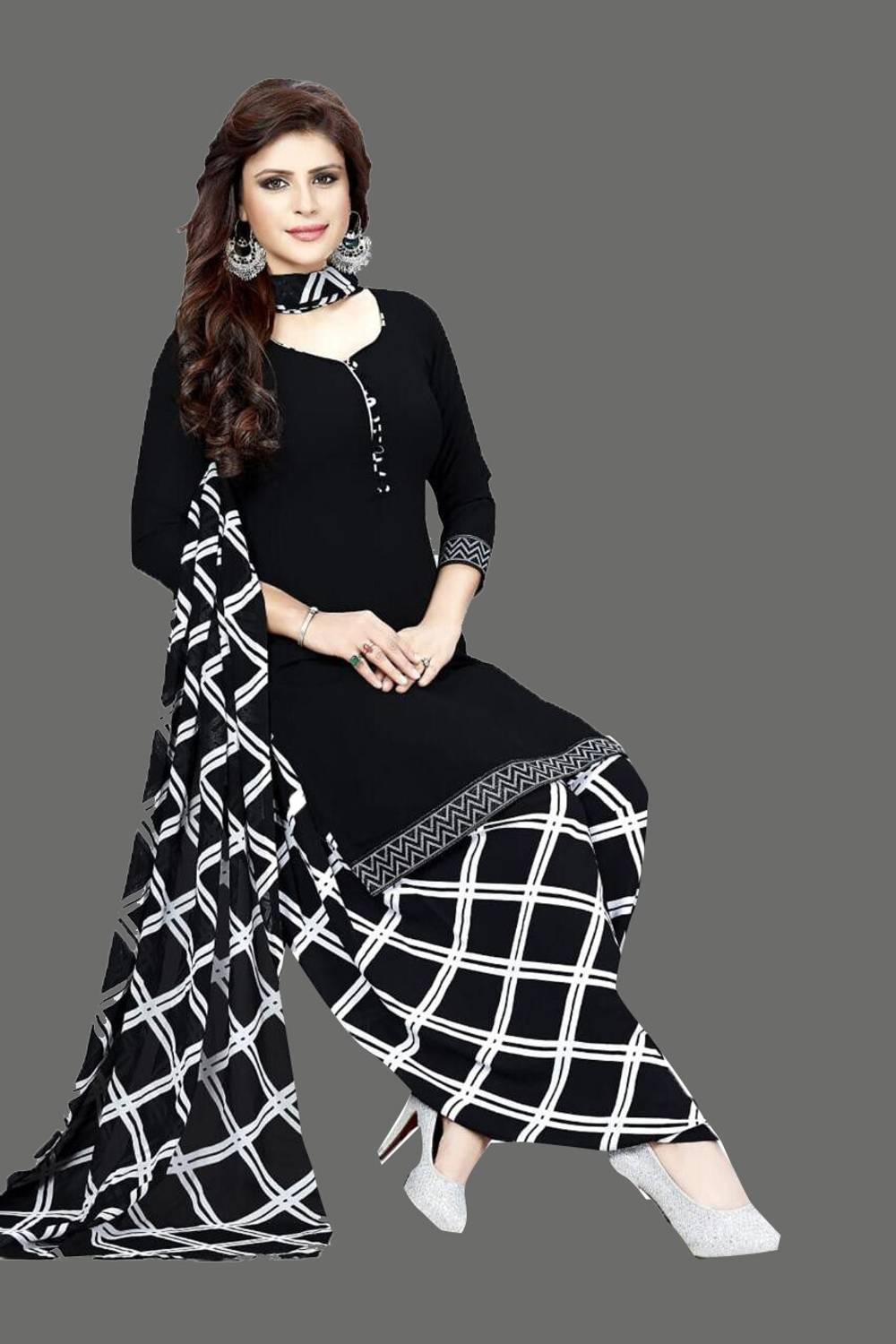 ANJAVI FASHION Crepe Printed Salwar Suit Material