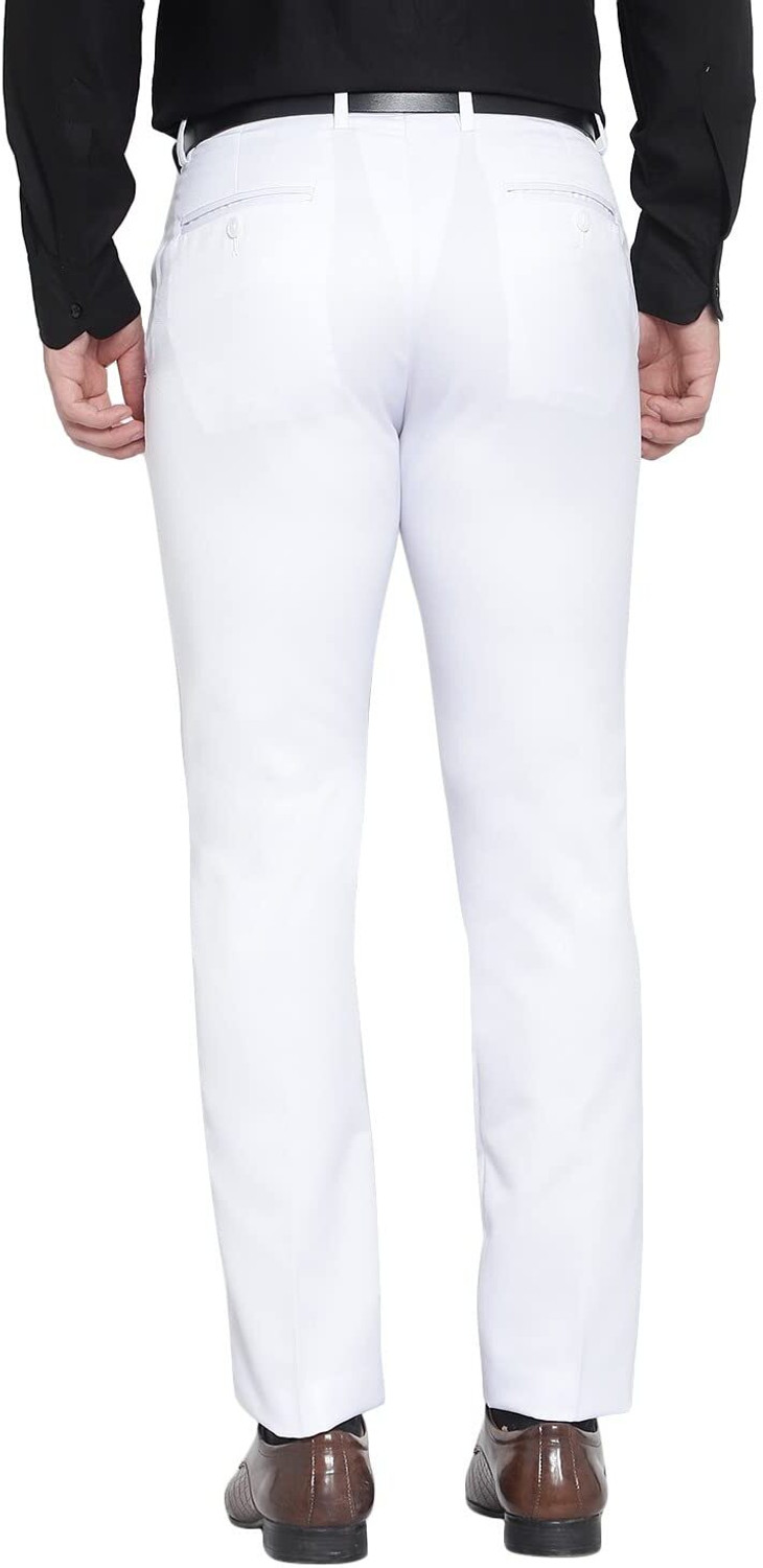 Image of BRDFASHION Slim Fit Men White Trousers