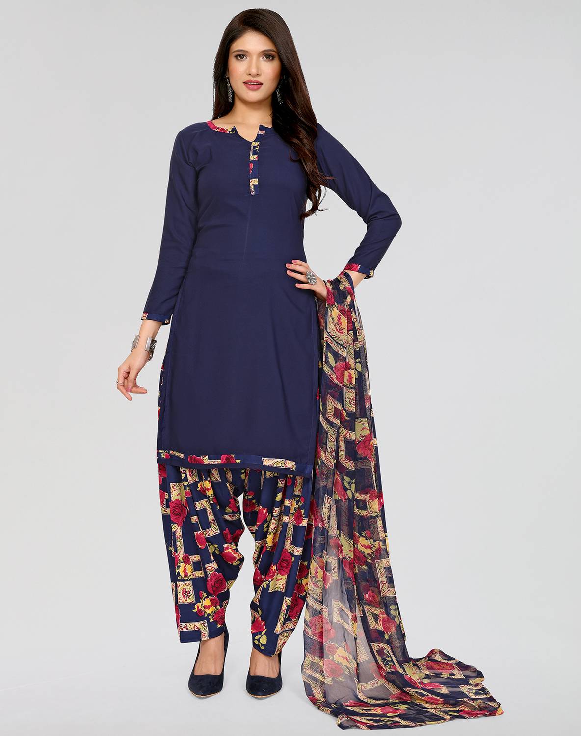 ANIRAV Crepe Printed Salwar Suit Material