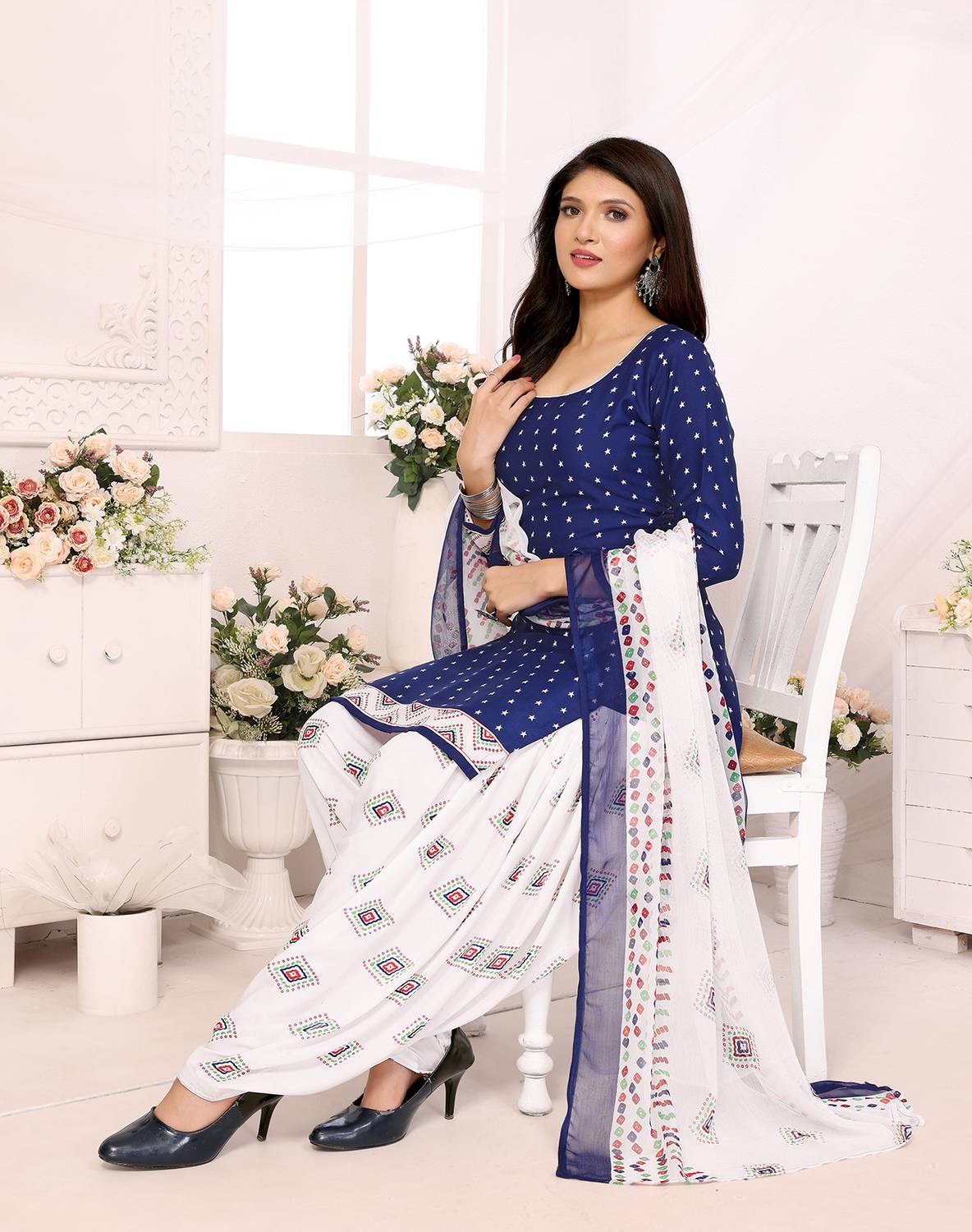 Aagam Crepe Printed Salwar Suit Material
