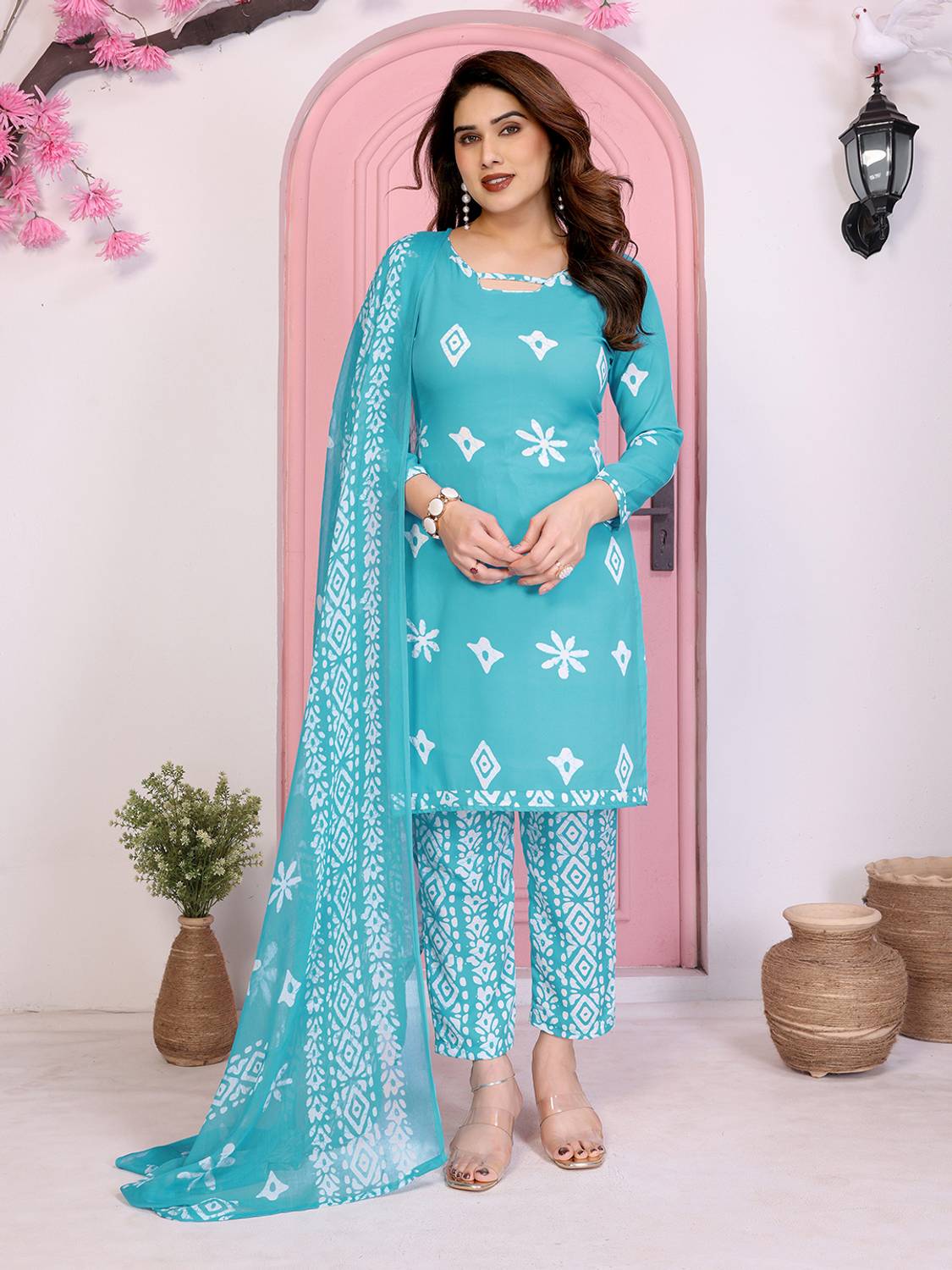 ANAND Crepe Printed Salwar Suit Material