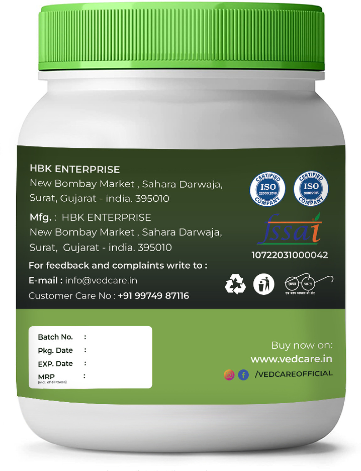 Image of Vedcare Neem Powder 100% Organic & Chemical Free