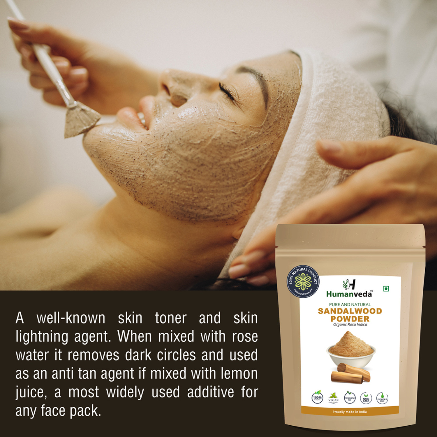 Image of Humanveda Sandalwood Mulethi and Kasturi Haldi / Wild Turmeric Powder (3 x 3 = 300g)