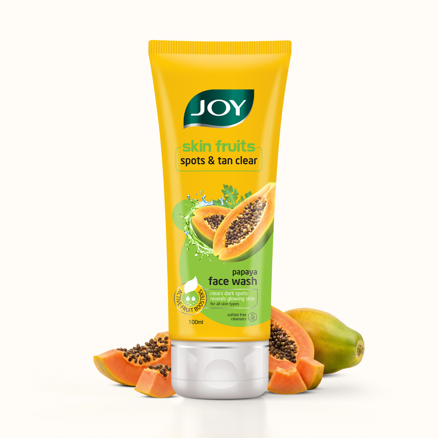 Image of Joy Skin Fruits Spots & Tan Clear Papaya facewash Men & Women All Skin Types Face Wash