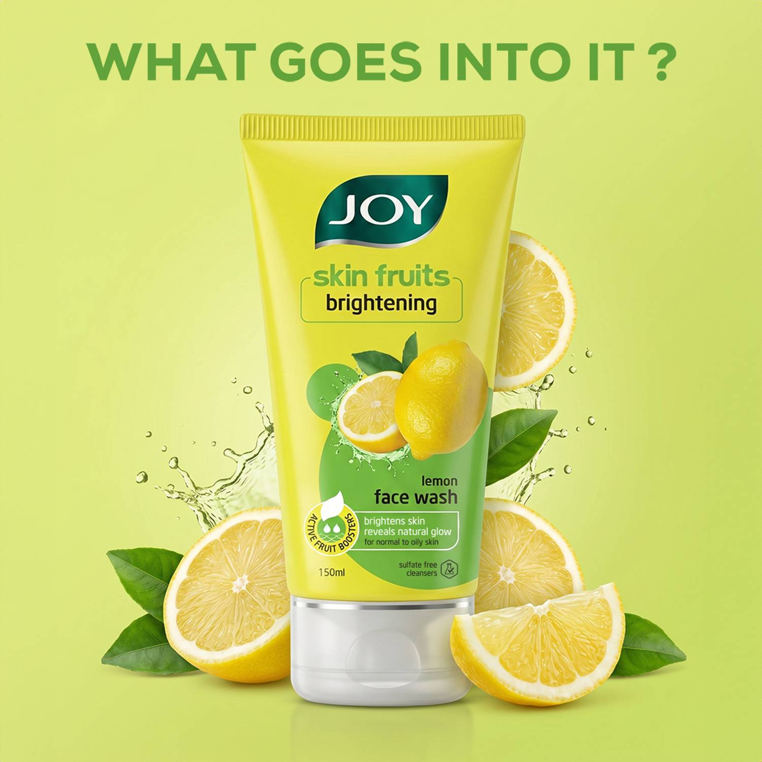 Joy Lemon Brightening Face Wash for Oily Skin, 100ml - Image 3