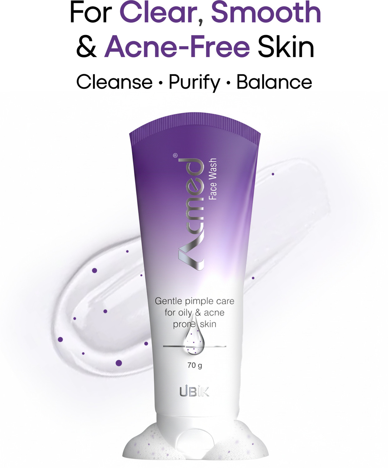 Image of acmed Facewash with Tea Tree Oil & Vitamin E | For Oily & Acne-Prone Skin Pack of 2 Face Wash
