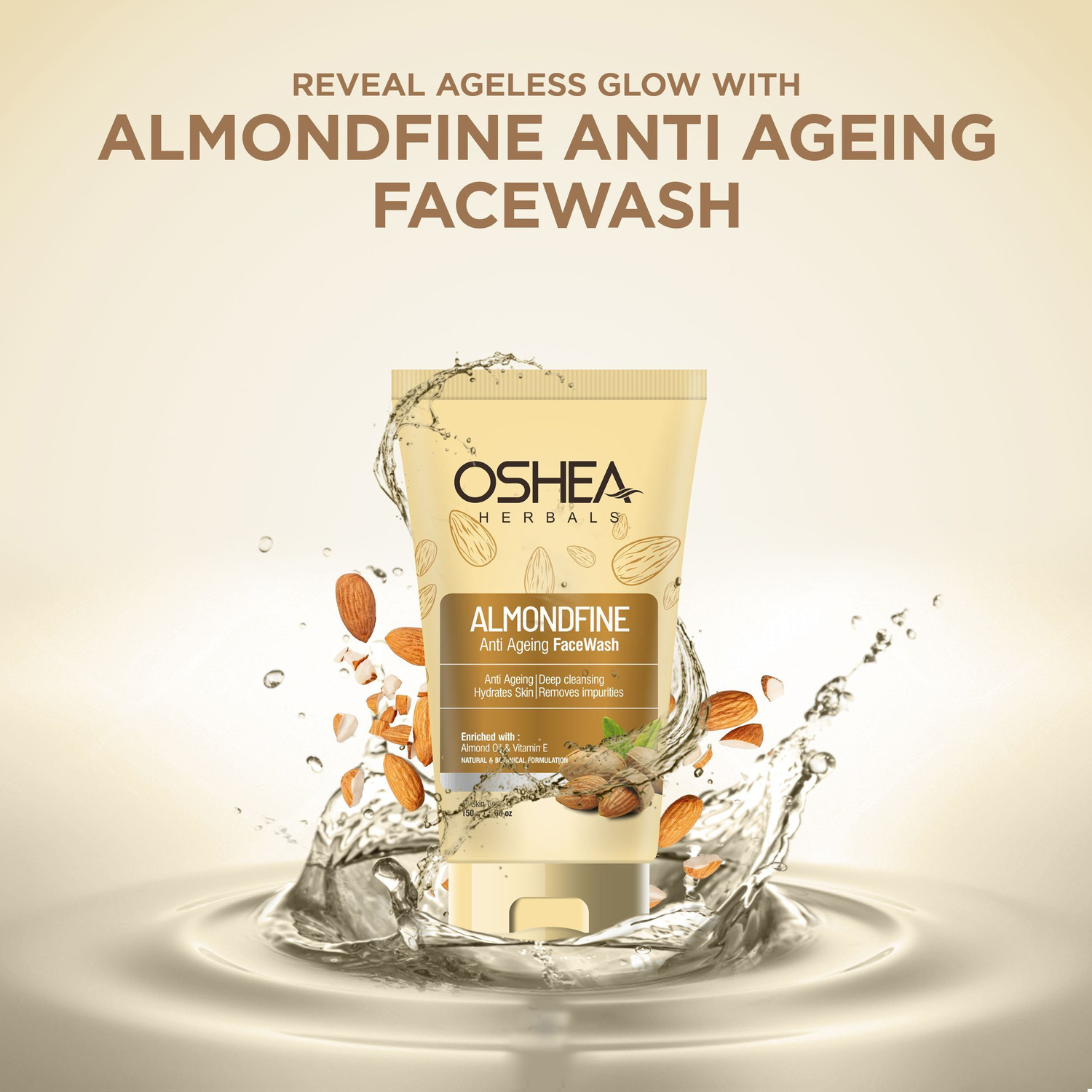Image of Oshea Herbals Almondfine Anti-Ageing with Almond Oil & VitaminE 150gx2 Face Wash