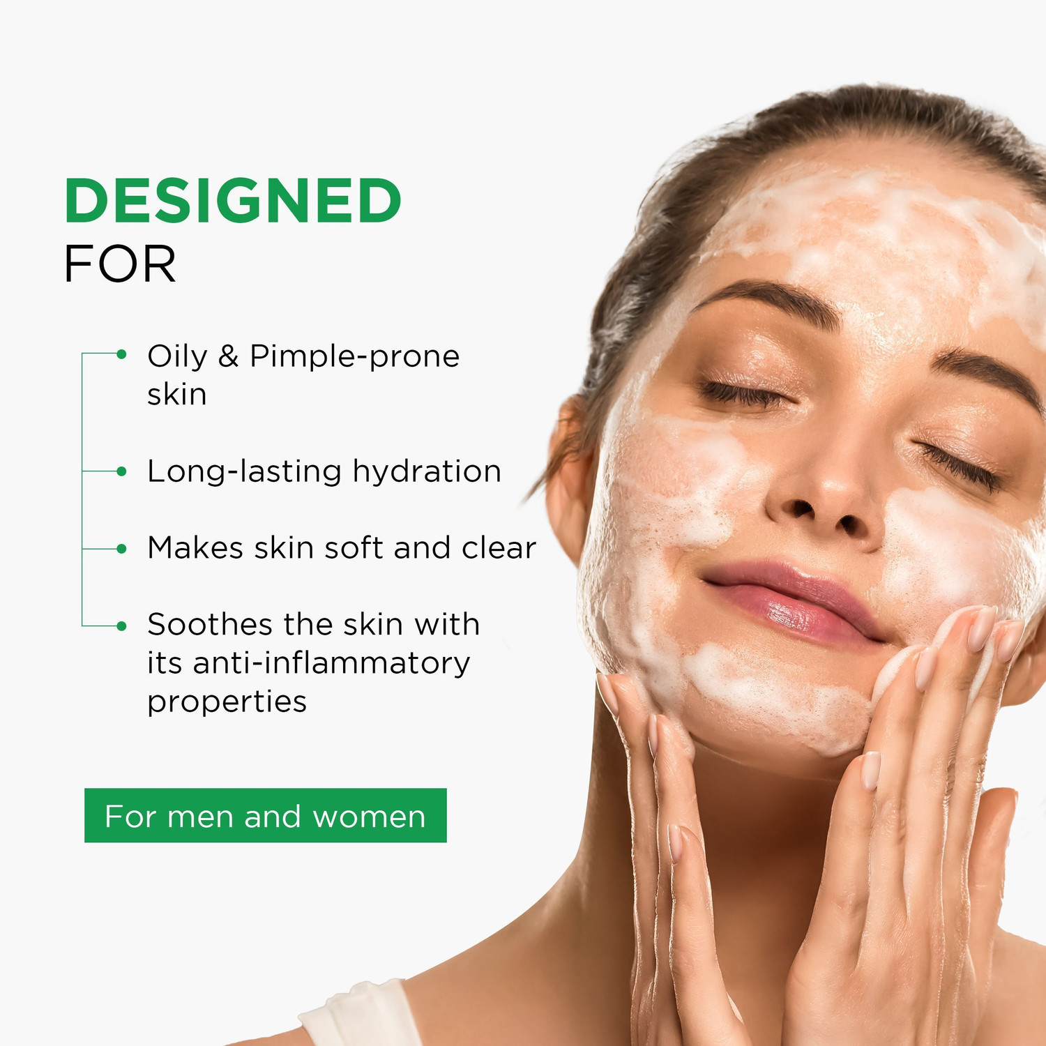 Image of Oshea Herbals Neempure Anti Acne Facewash Reduces Pimples & Hydrates Skin 150gx3 Face Wash