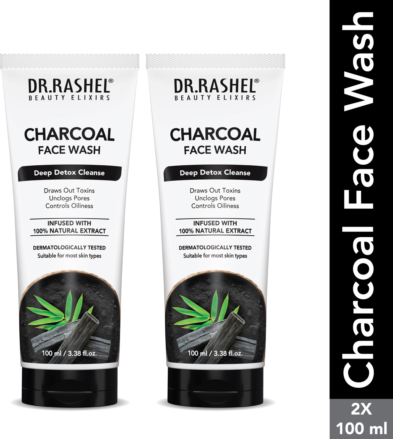 DR.RASHEL Charcoal with Activated Charcoal & Liquorice for Oil Control | All Skin Types Face Wash