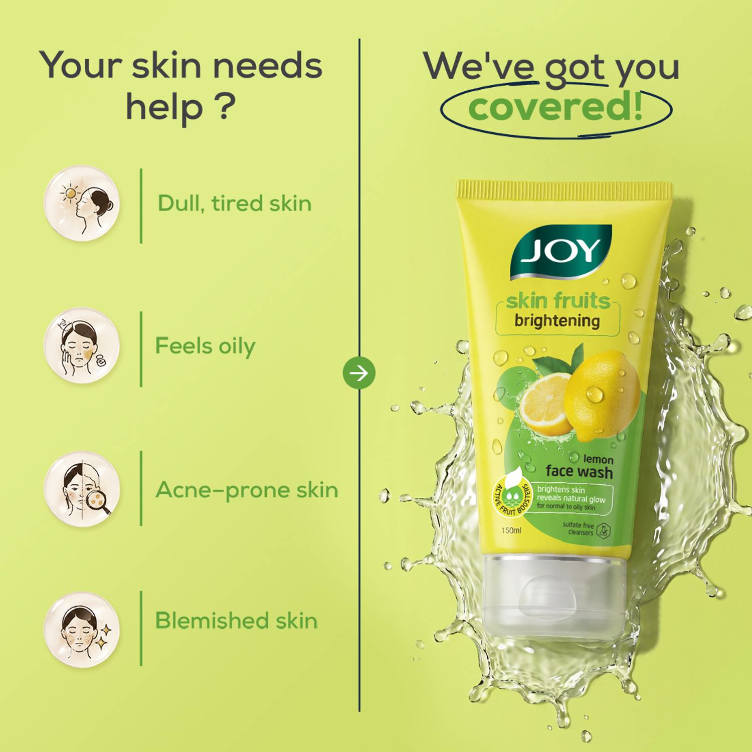 Joy Lemon Brightening Face Wash for Oily Skin, 100ml - Image 5
