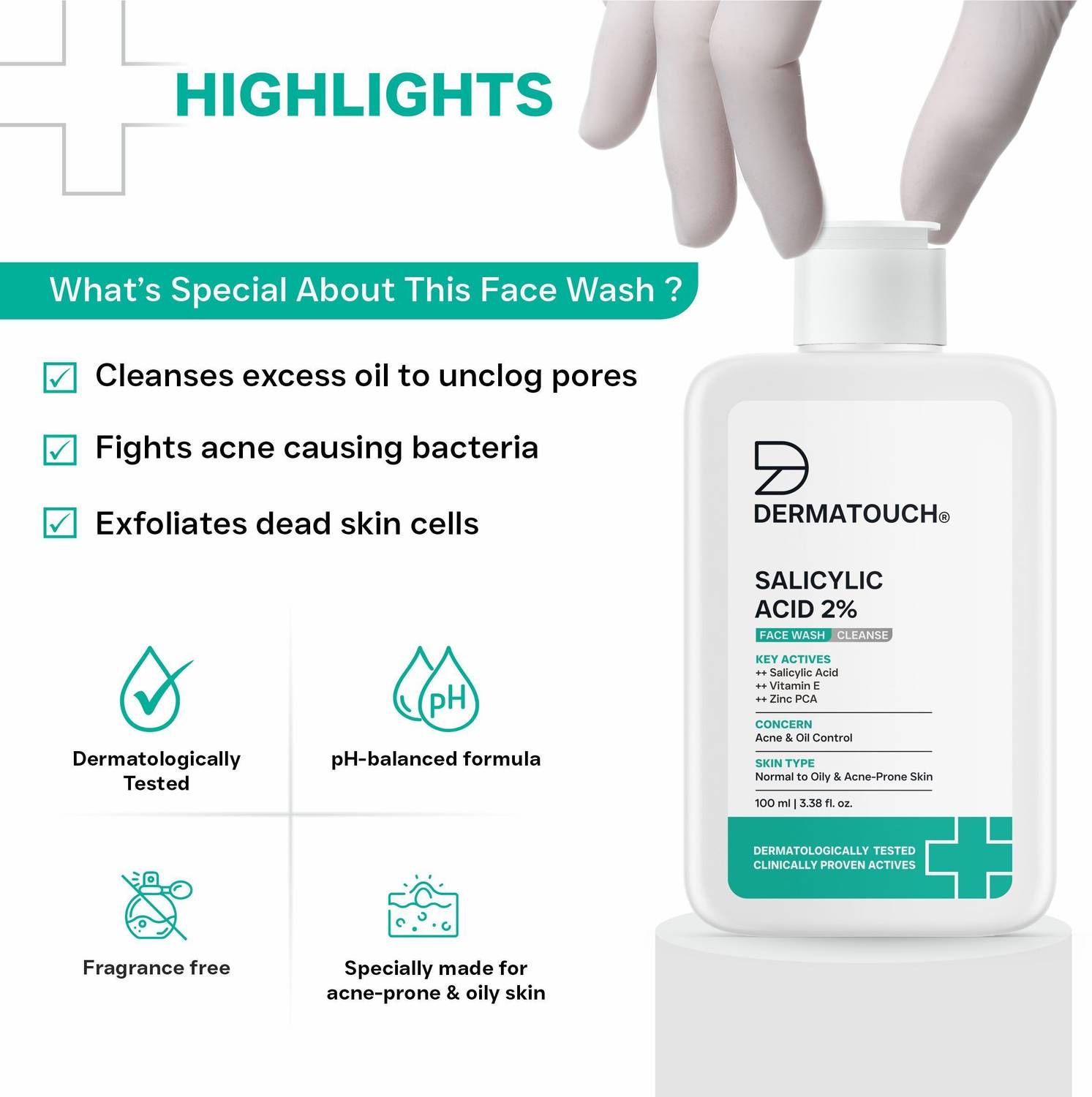 Dermatouch Salicylic Acid 2% Face Wash 100ml - Image 5