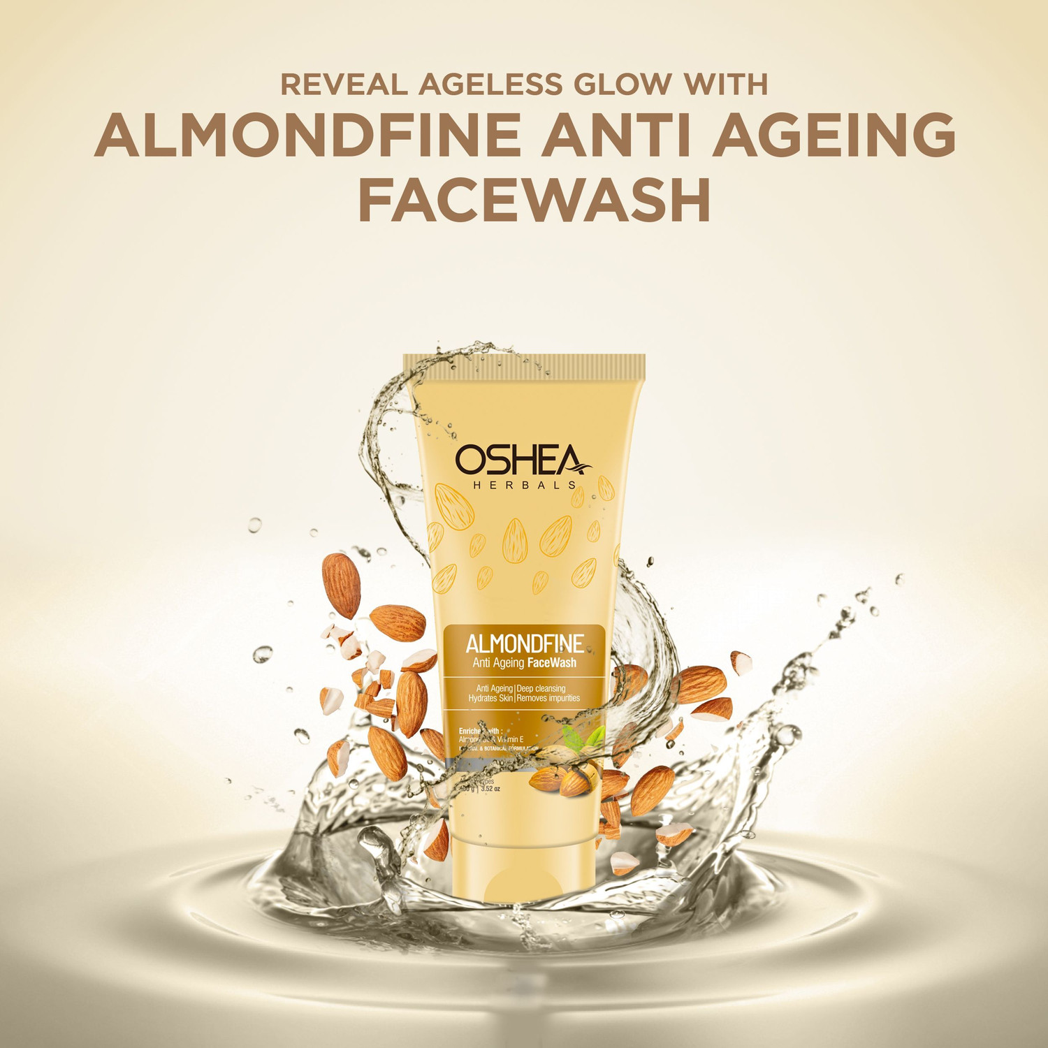 Image of Oshea Herbals Almondfine Anti-Ageing with Almond Oil & Vitamin E Face Wash