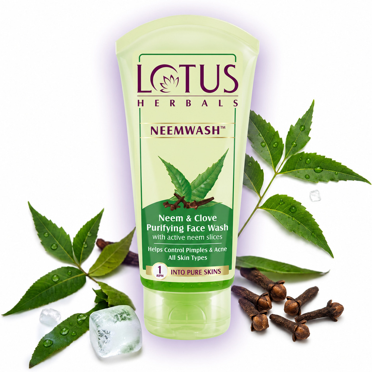 Image of LOTUS HERBALS NEEMWASH Neem & Clove Ultra-Purifying ( Pack of 3 ) ( 150g * 3 ) Face Wash