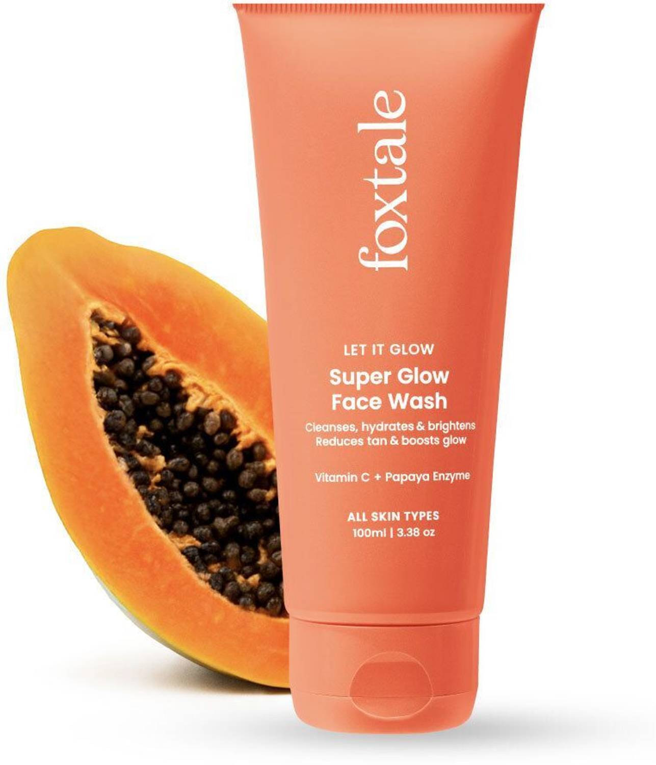Foxtale Vit C Super Glow Face wash with Papaya Enzyme Reduces Tan