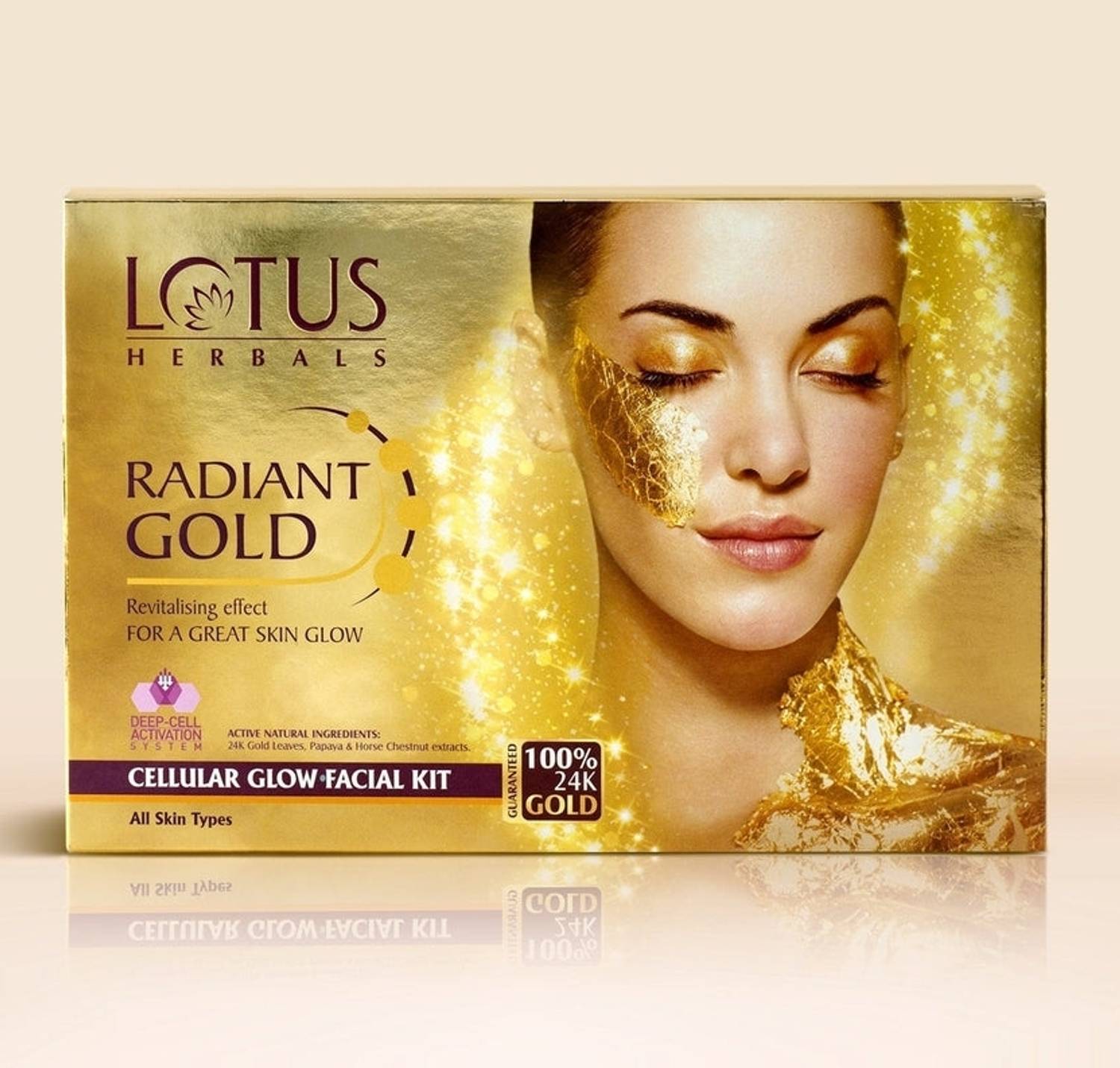 LOTUS HERBALS RADIANT GOLD Cellular Glow Salon Grade Single Faci