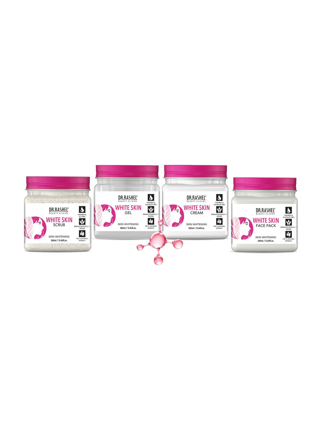 DR.RASHEL WHITE SKIN PACK OF 4 (SCRUB, GEL, CREAM & FACEPACK) SKIN WHITENING FACIAL KIT