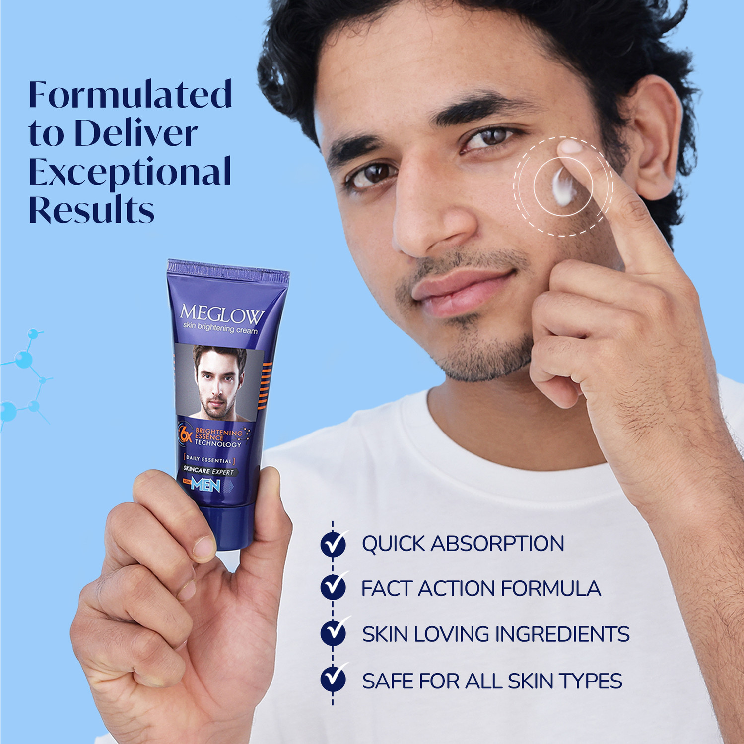 Image of meglow Skin Brightening Cream with Glycolic & Kojic Acid � Dark Spots Removal