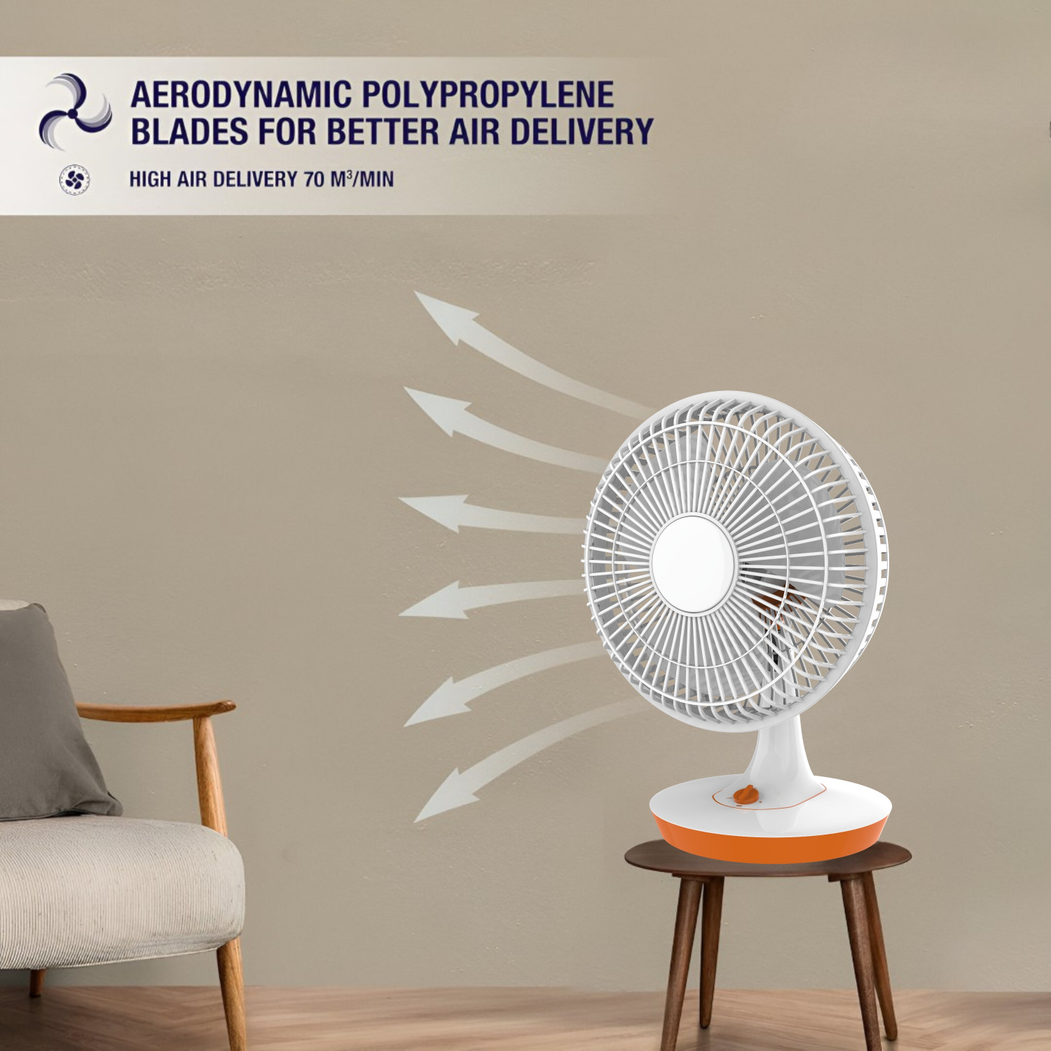 Image of SACRO Mini Ac Cooler for Room Cooling 300mm(12Inch.) Electric Table Fan For HomeXW362 Silent Operation 300 mm Table Fan