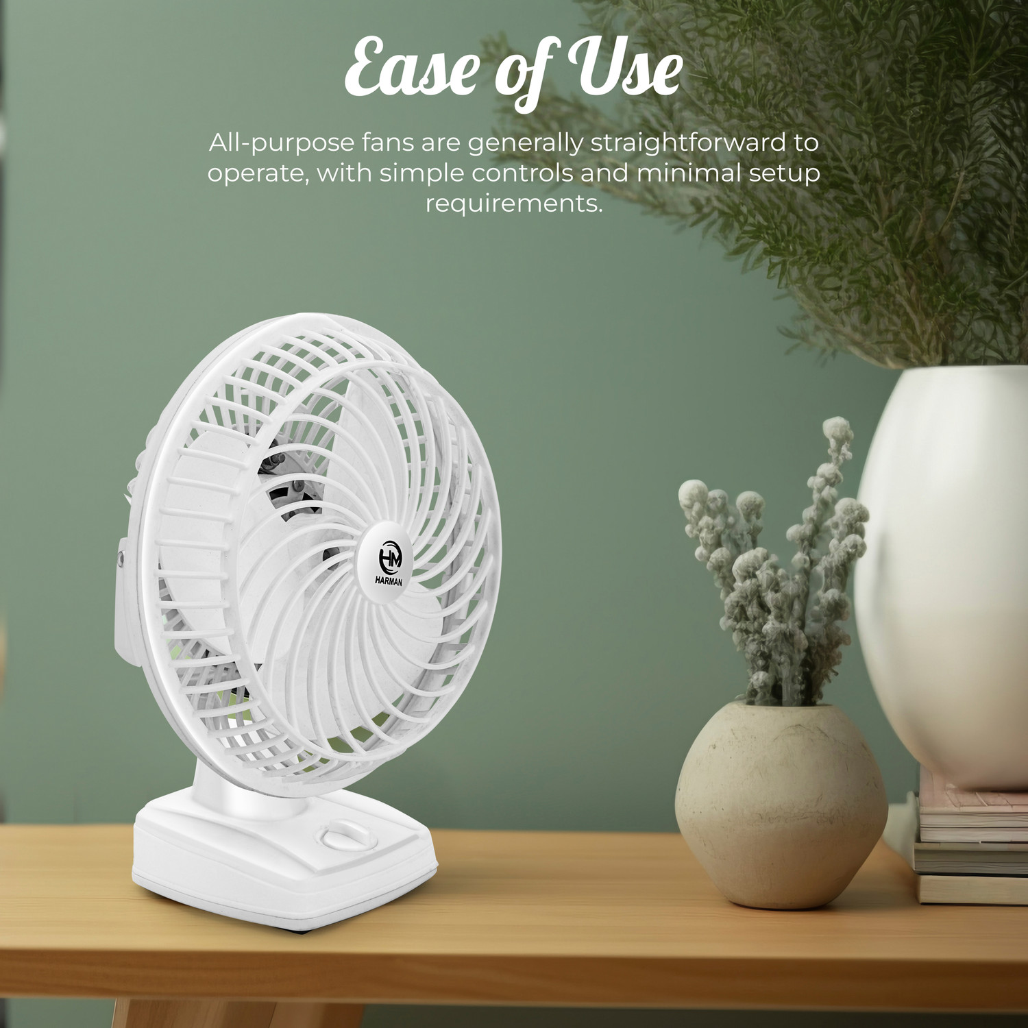 Image of HM Table Fan Cum Wall Fan | with Powerful High 3 Speed Motor 9 inch with 12 Months Warranty Energy Saving 225 mm Table Fan