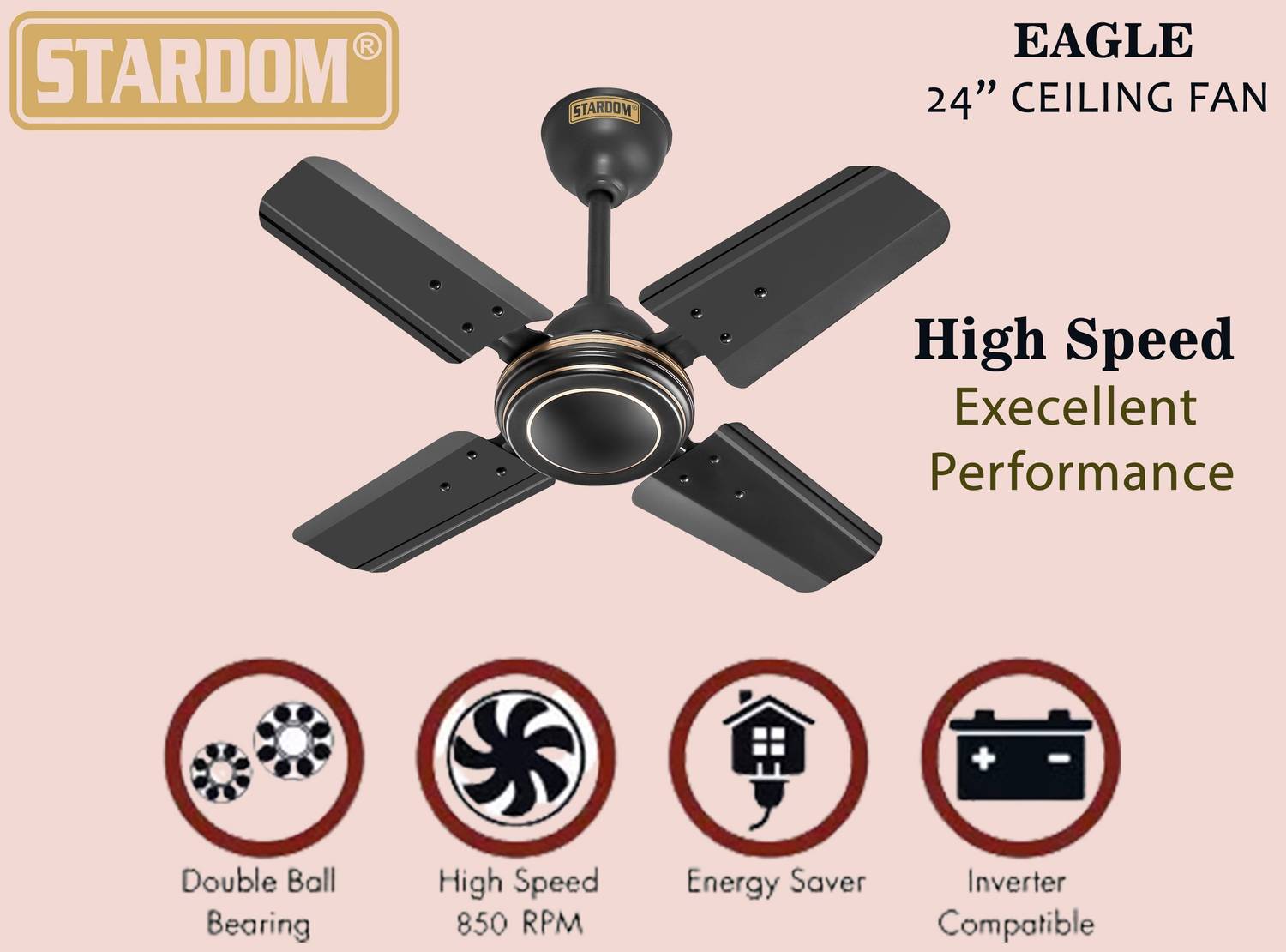 Stardom EAGLE 600 mm Ceiling Fan - Image 4