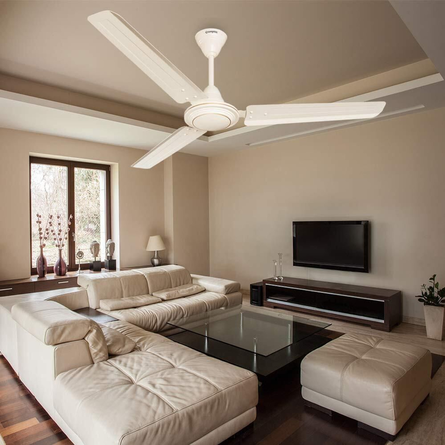 Image of Crompton HS Plus 1200 mm(48 inches)High-Speed Energy Efficient Button Control(Opal White) with 24 Months Warranty Energy Saving 1200 mm Ceiling Fan