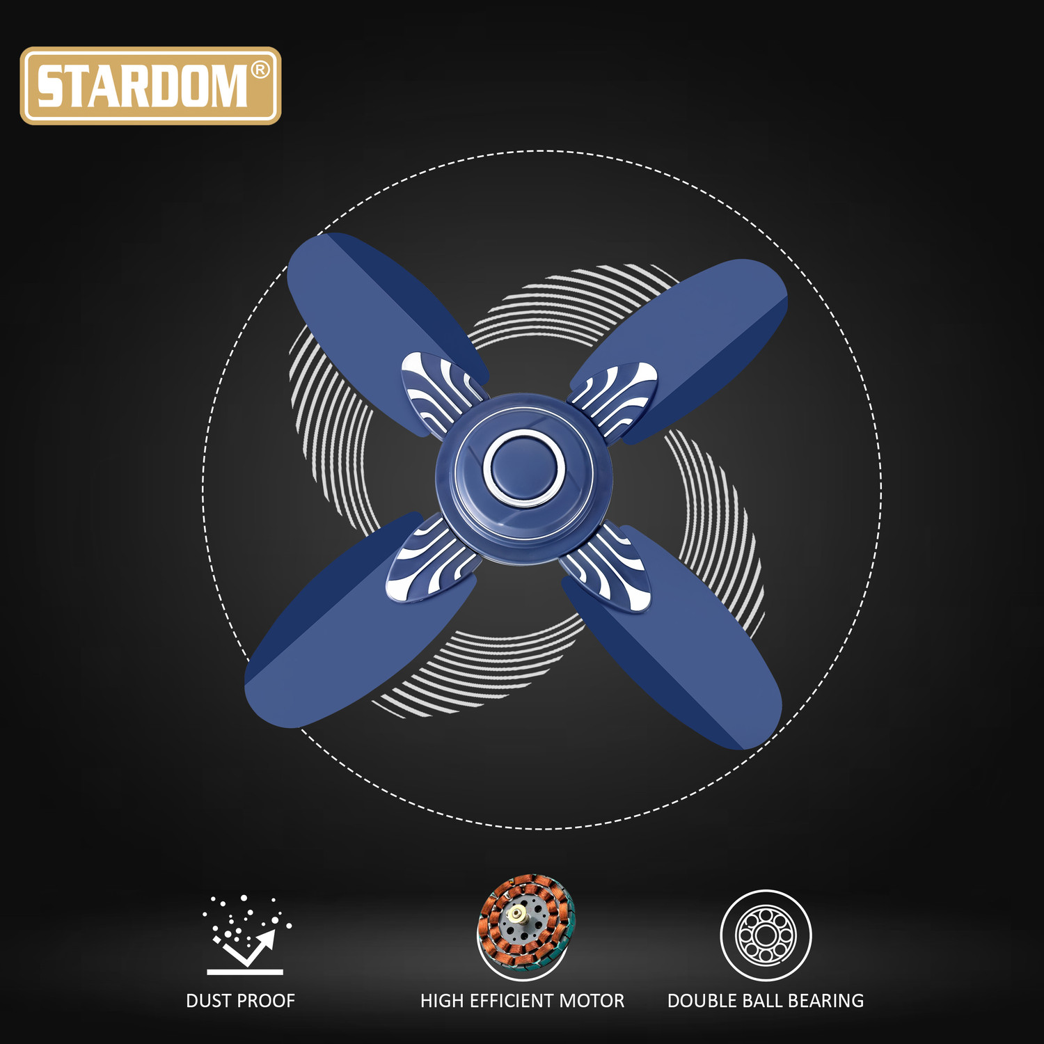 Image of Stardom EAGLE DECO ULTRA HIGH SPEED | Anti Dust | Decorative with 24 Months Warranty Anti Dust 600 mm Ceiling Fan
