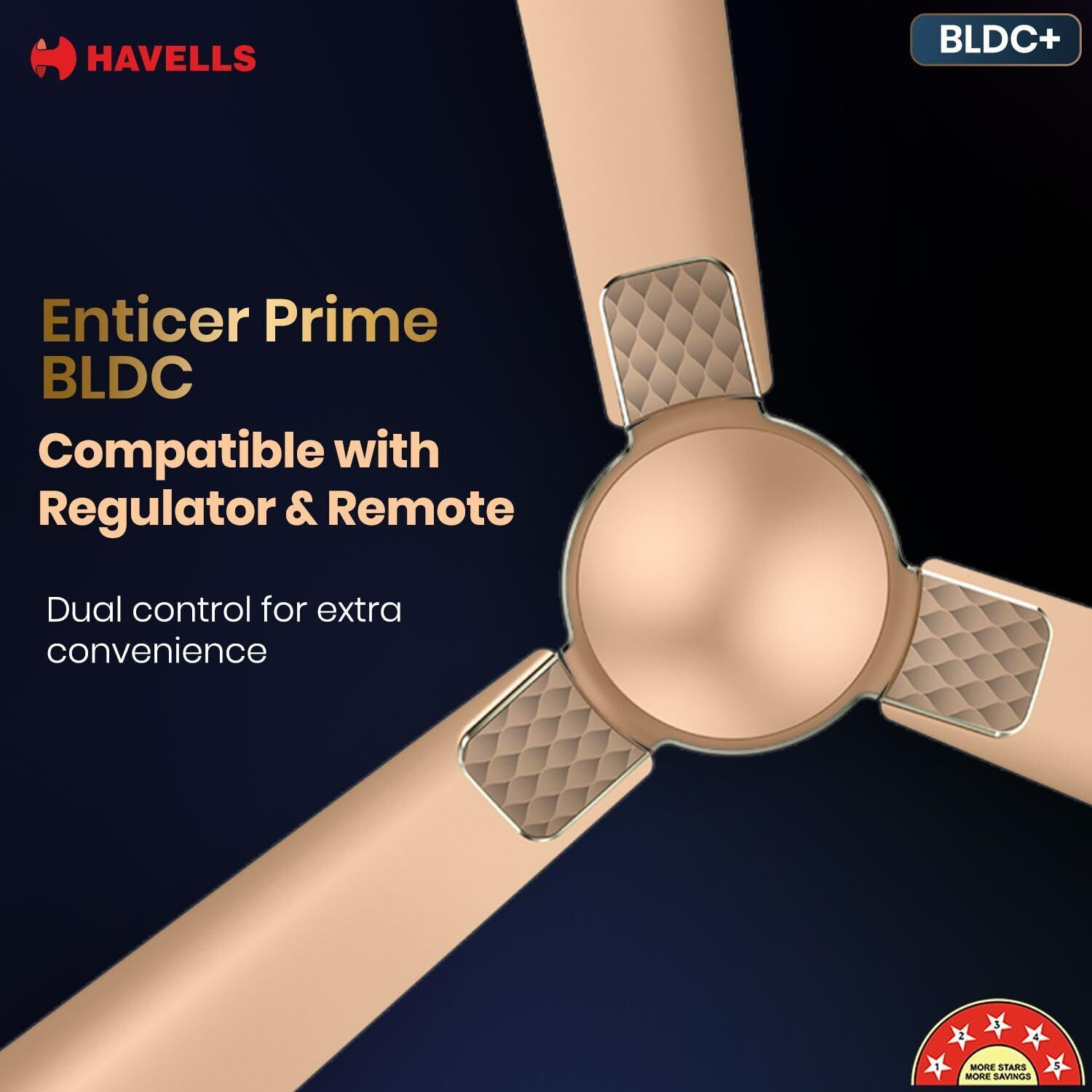 Image of HAVELLS Enticer BLDC Prime with 2 Year Warranty 1200 mm Ceiling Fan