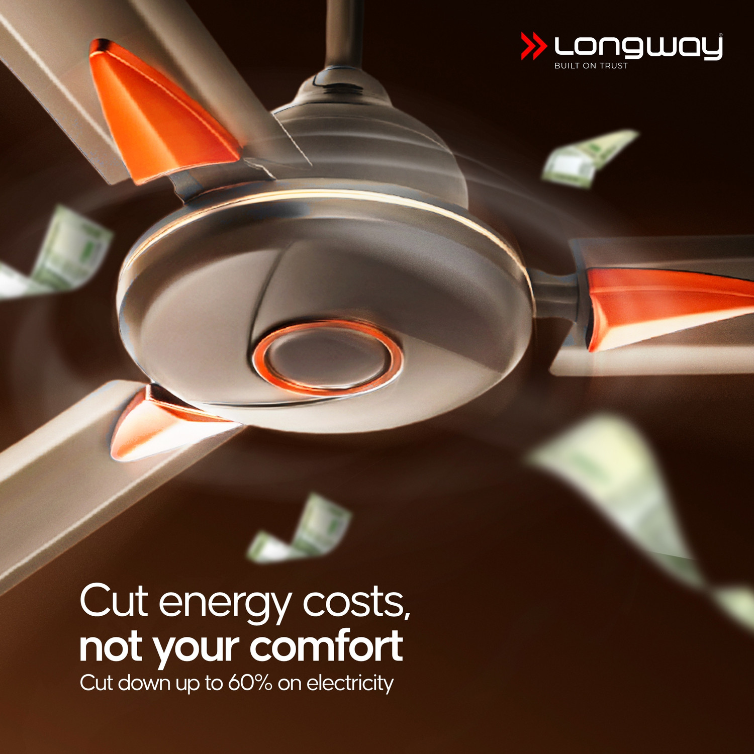Image of Longway Aero BLDC | Remote Control | High Speed | Premium with 3 Year Warranty 1200 mm Ceiling Fan
