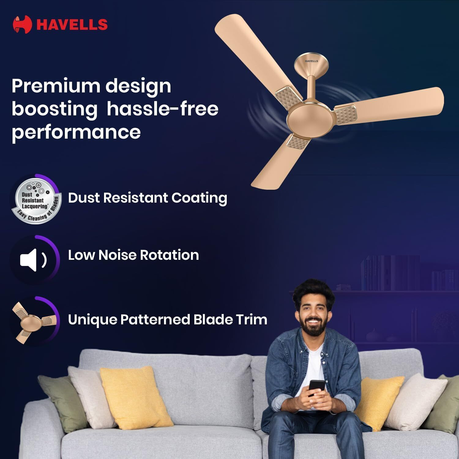 Image of HAVELLS Enticer BLDC Prime with 2 Year Warranty 1200 mm Ceiling Fan