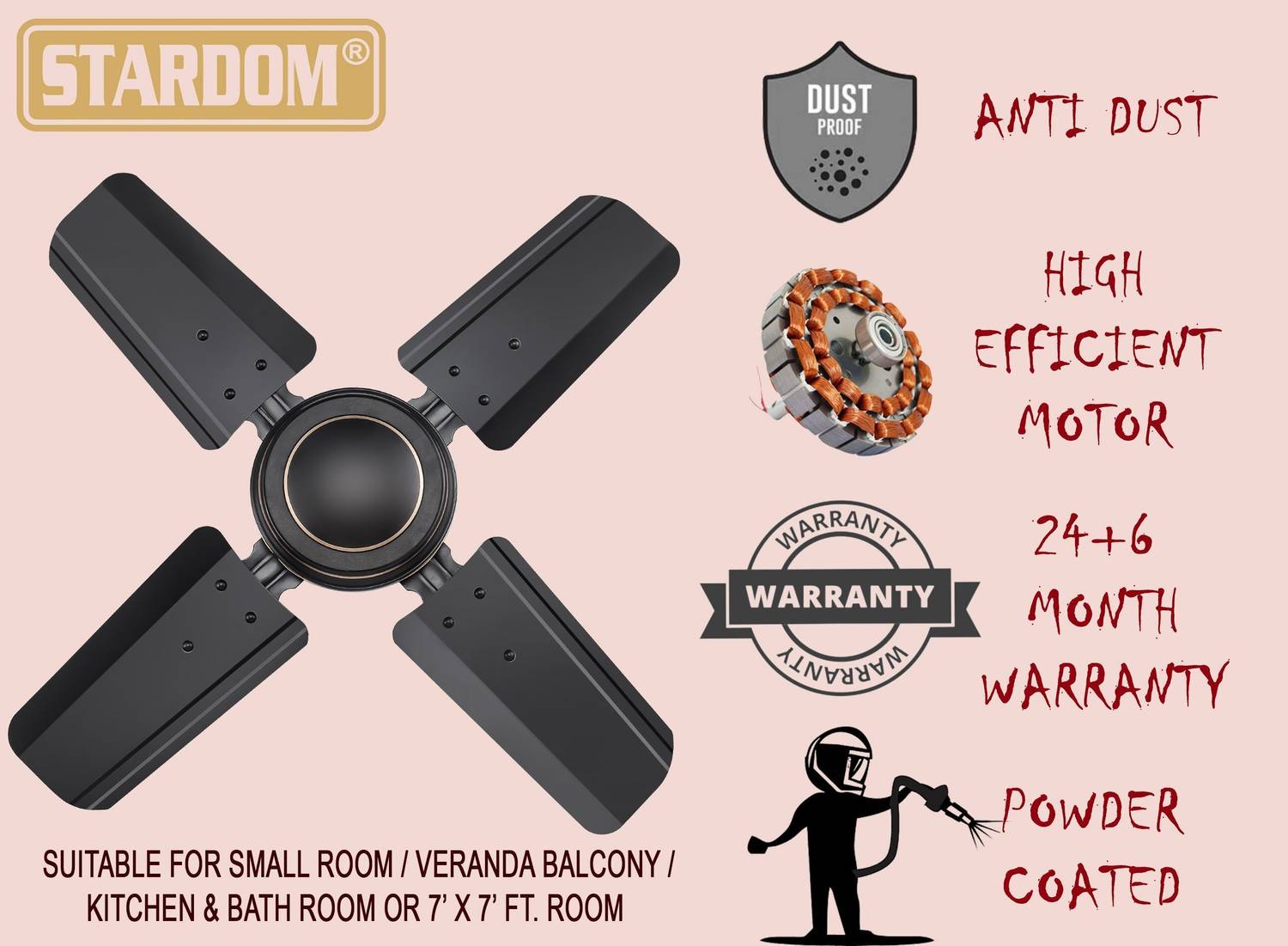 Stardom EAGLE 600 mm Ceiling Fan - Image 3