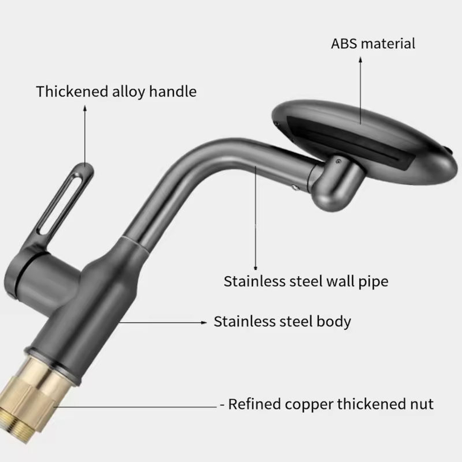 Image of WAGKOVA by NA Brass Sink Tap Faucet with 360 Degree Flexible Silicon Swivel Bib Tap Faucet