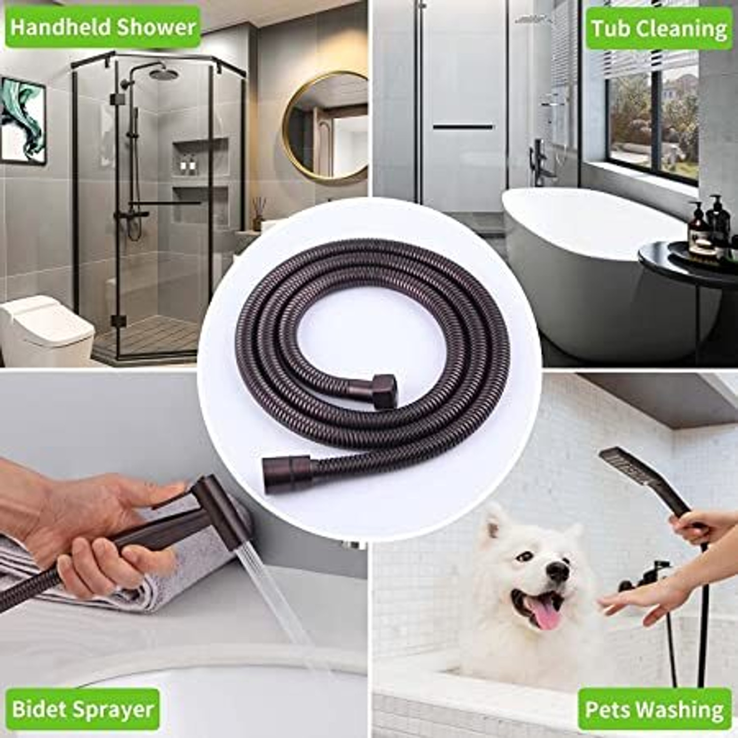 Image of PRARAMBH Stainless Steel 1.5 meter Shower Tube Pipe Hose For Toilet Bidet Faucet Faucet Faucet Stem