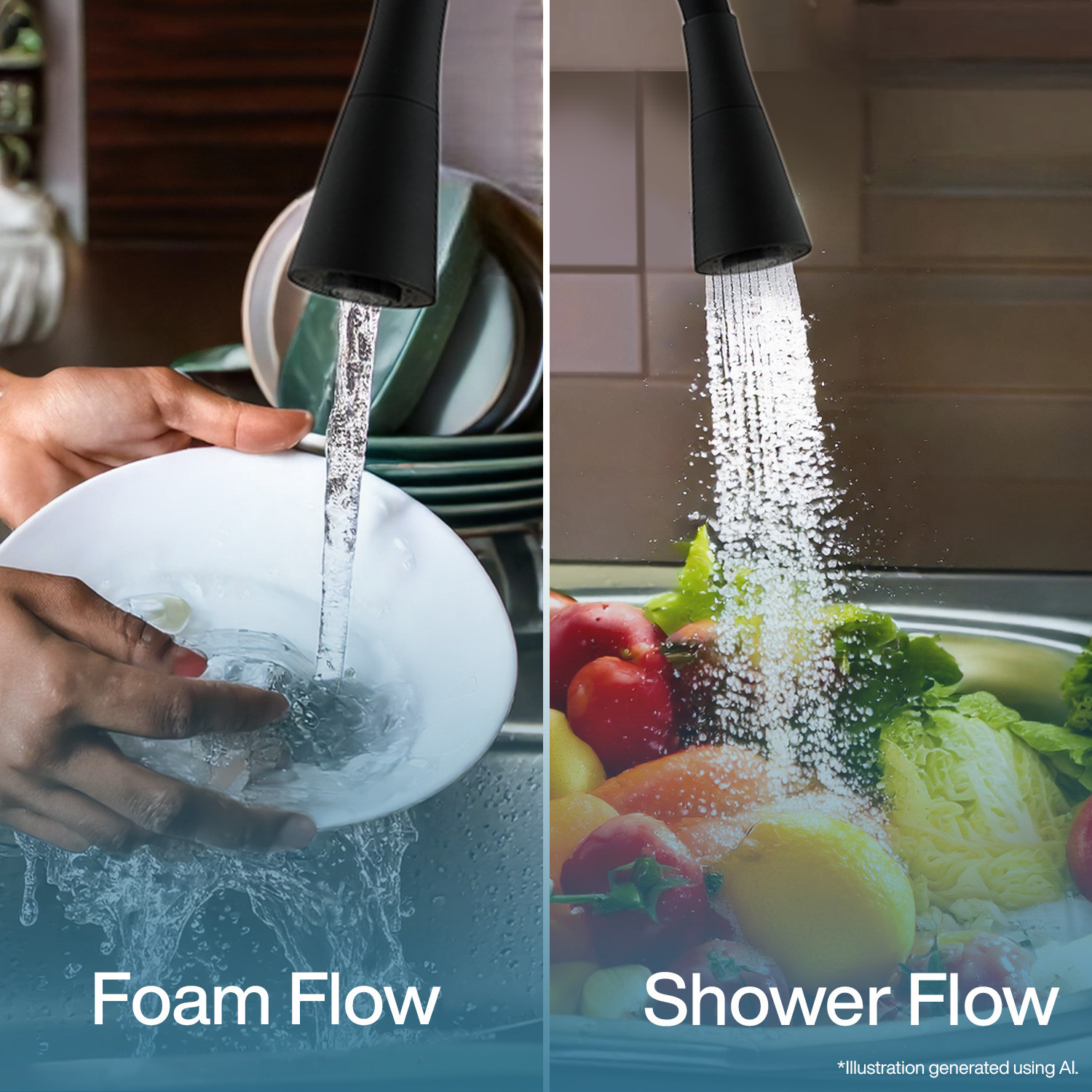 Image of Flipkart SmartBuy Vignette Brass Heavy Hot & Cold Kitchen Sink Mixer Tap With Matt Black 360 Degree Flexible Silicon Spout With Dual Flow Pattern, For Kitchen Sink / Sink Mixer Faucet