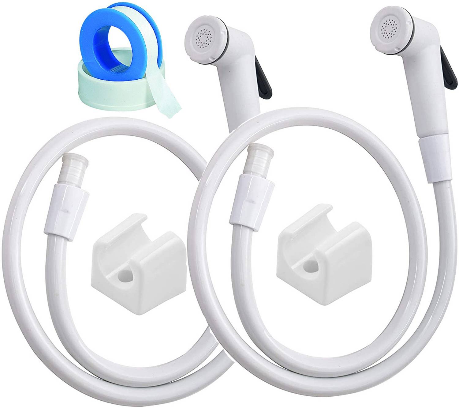POIO by POIO 2pcs Health Faucet - jet spary for toilet 2pcs Health Faucet - Classic ABS Health Faucet with high Pressure 1 metre PVC Tube and Hook Health Faucet