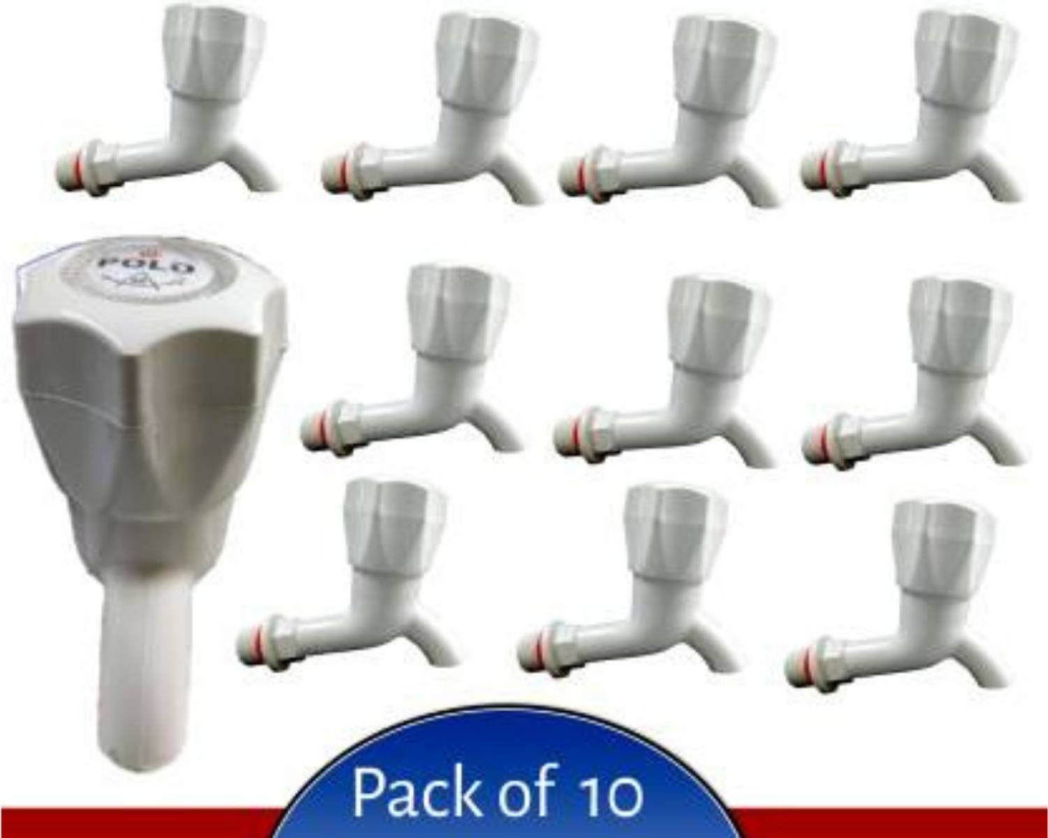 BATHHALL Plastic Polo Bib Cock Tap (Pack of 10) Bib Tap Faucet