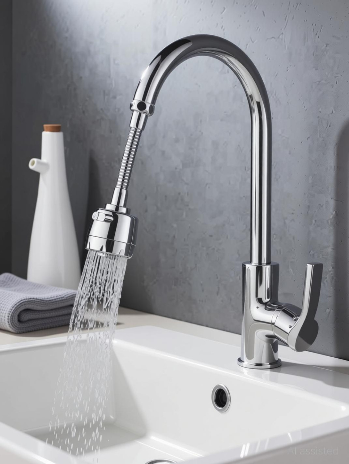 Image of COSSIMO 360 Rotation Tap Shower with 2 Mode, Metal Hose Kitchen Faucet Extender Spouts Faucet Function Diverter