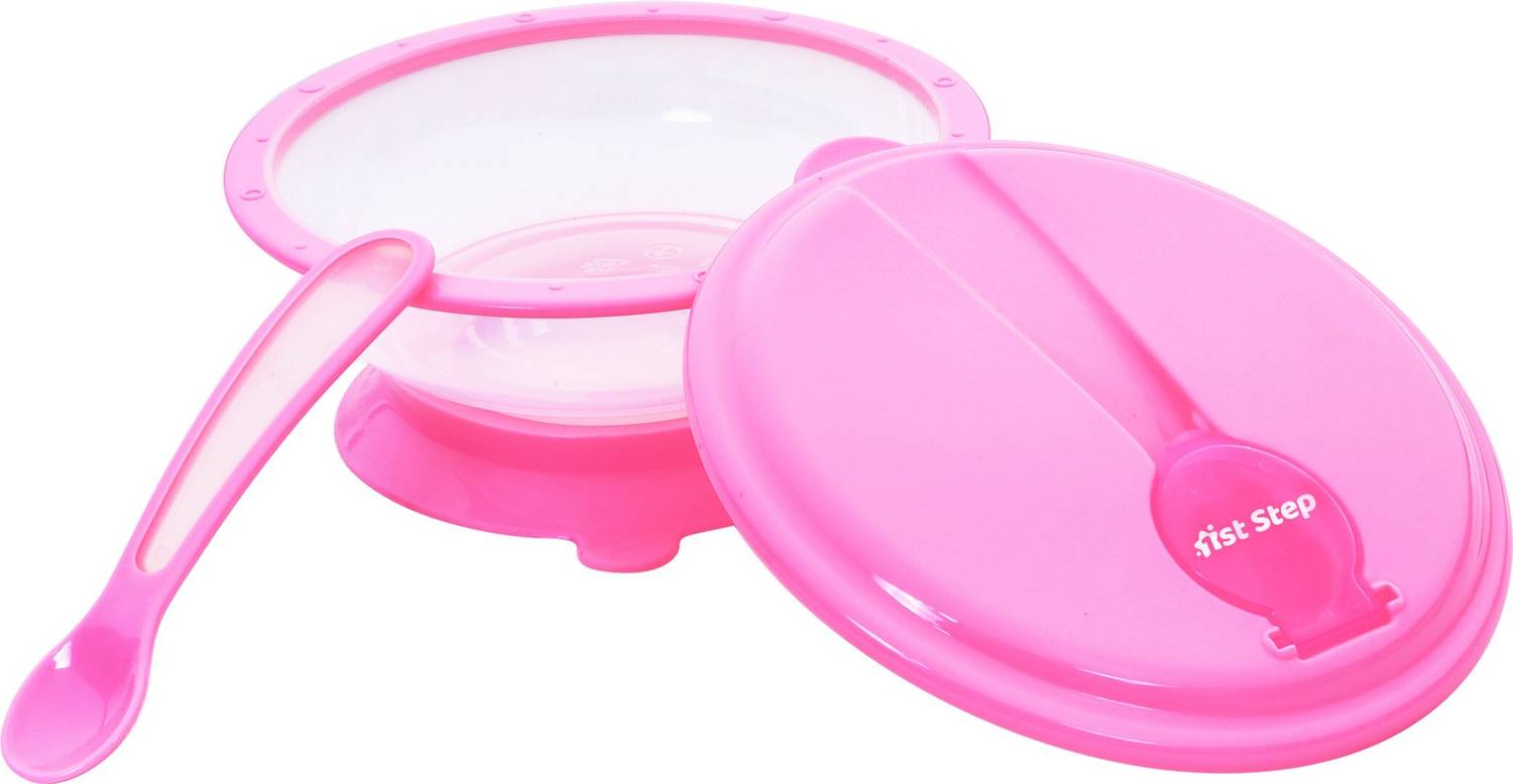 1st Step BPA Free Polypropylene Microwave Friendly Feeding Bowl With Spoon - Food Grade Plastic
