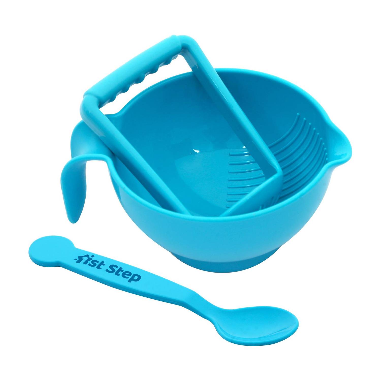1st Step Food Grinder And Food Maker With Spoon-Blue - Polypropylene