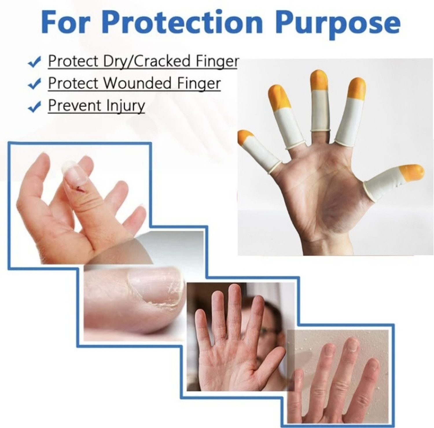 Image of SHOPPALL Silicone Finger & Thumb Protector Sleeves Set Of 5p Finger Sleeve