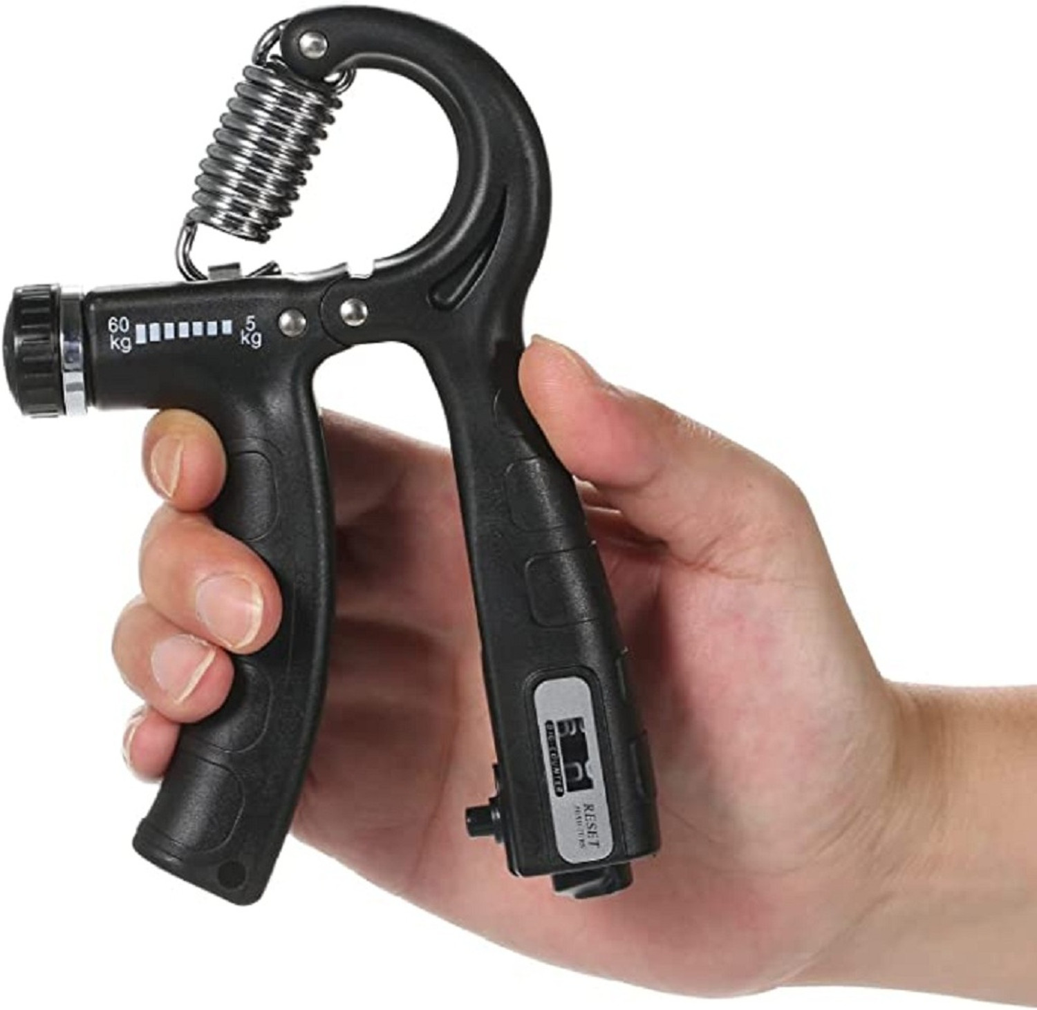 Image of Fitness Reality Adjustable Hand Grip Strengthener with Resistance Dial and Rep Counter. Hand Grip /Fitness Grip