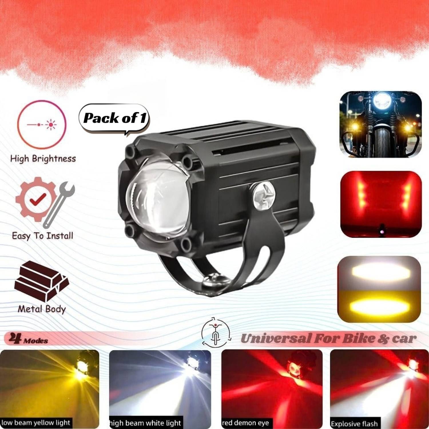 Autozap LED Fog Lamp Unit for Hero, Honda, KTM, Suzuki, TVS, Yamaha - Image 1