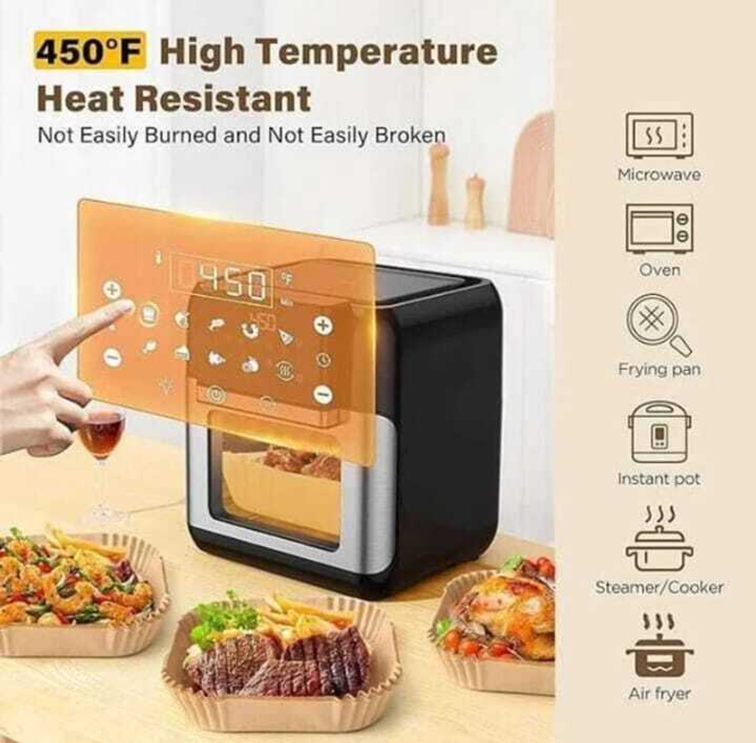 Image of Dee wrapping paper Air fryer,Air fryer liner,Baking & Cooking Tray OIl-proof Air fryer Tray Air Fryer
