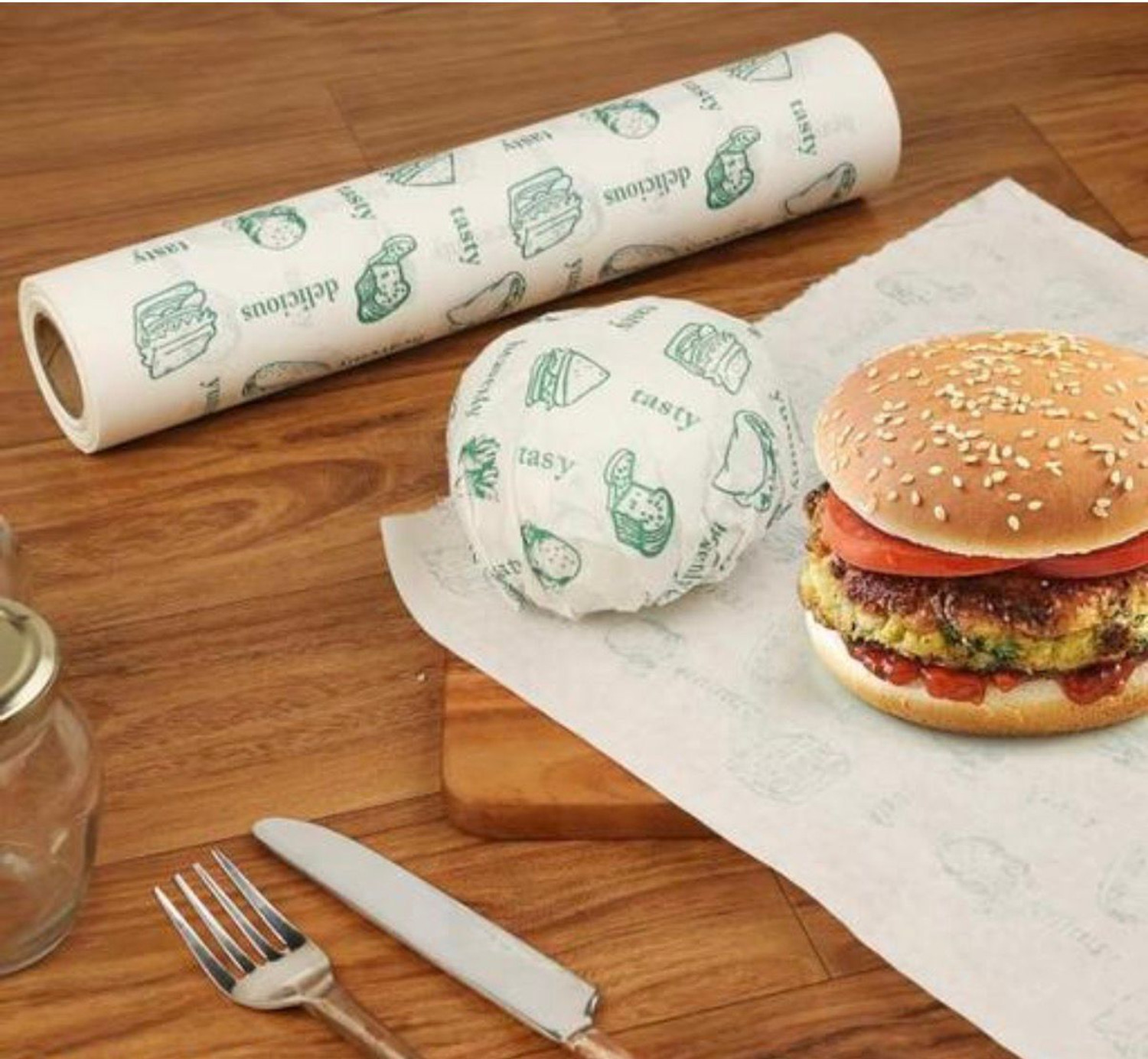 Image of VANSH 300 Meter Printed Food Wrapping Paper Roll | Food Grade & Greaseproof Paper Foil