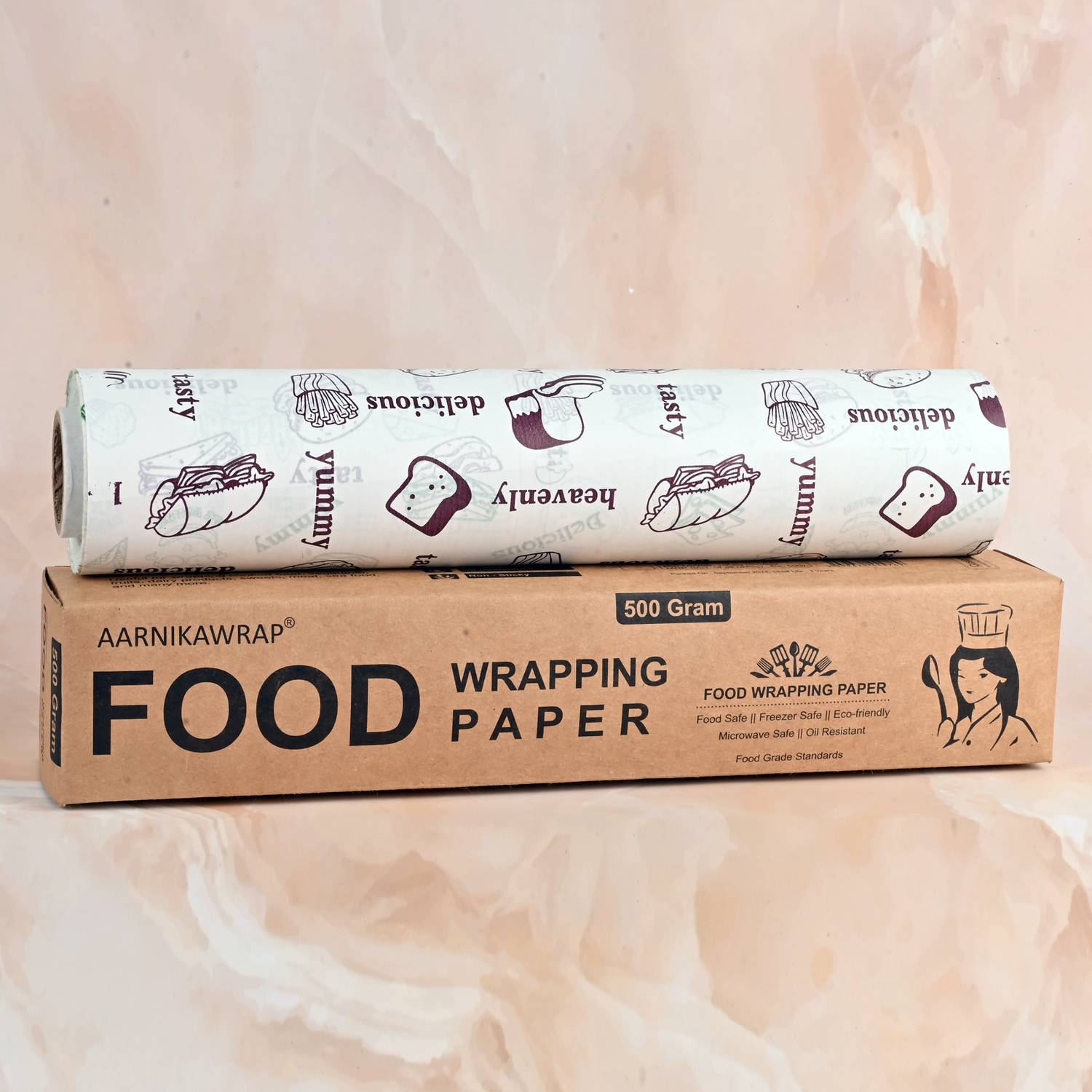 Aarnikawrap Food Wrap Paper 1/2 KG's Food Grade, Microwave Safe, 100% Hygienic & Ecofriendly Parchment Paper