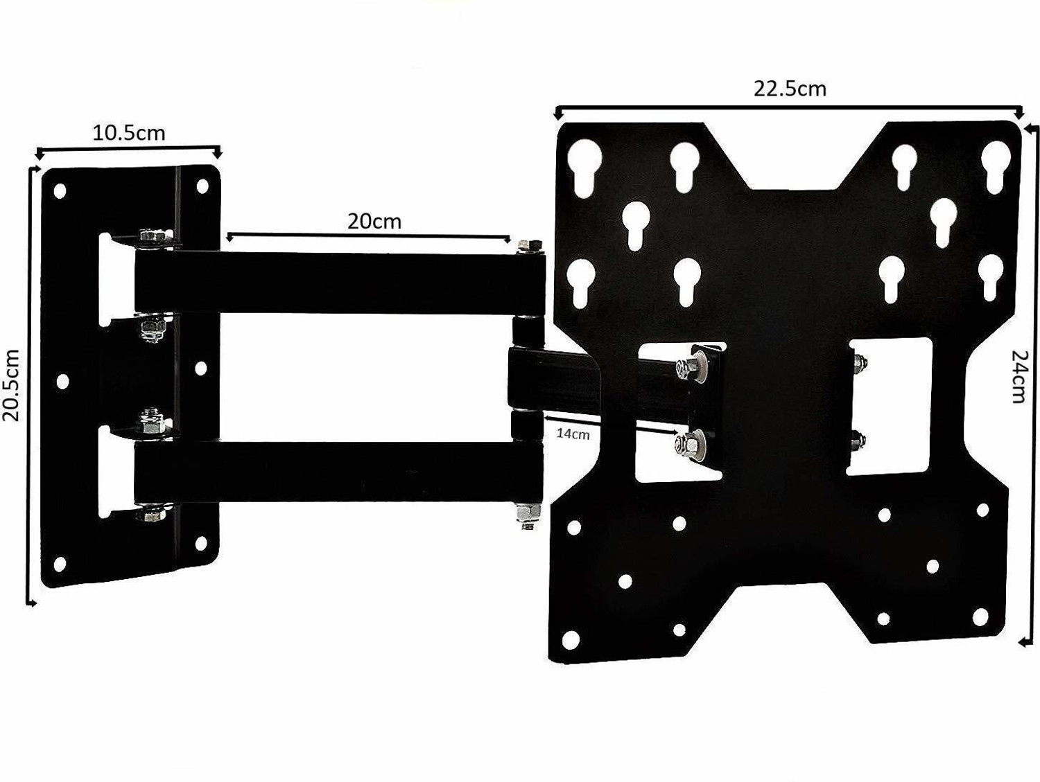 Image of merugni 32 to 43 inch MOVABLE WALL MOUNT Compatible For All Led Lcd Full Motion TV Mount