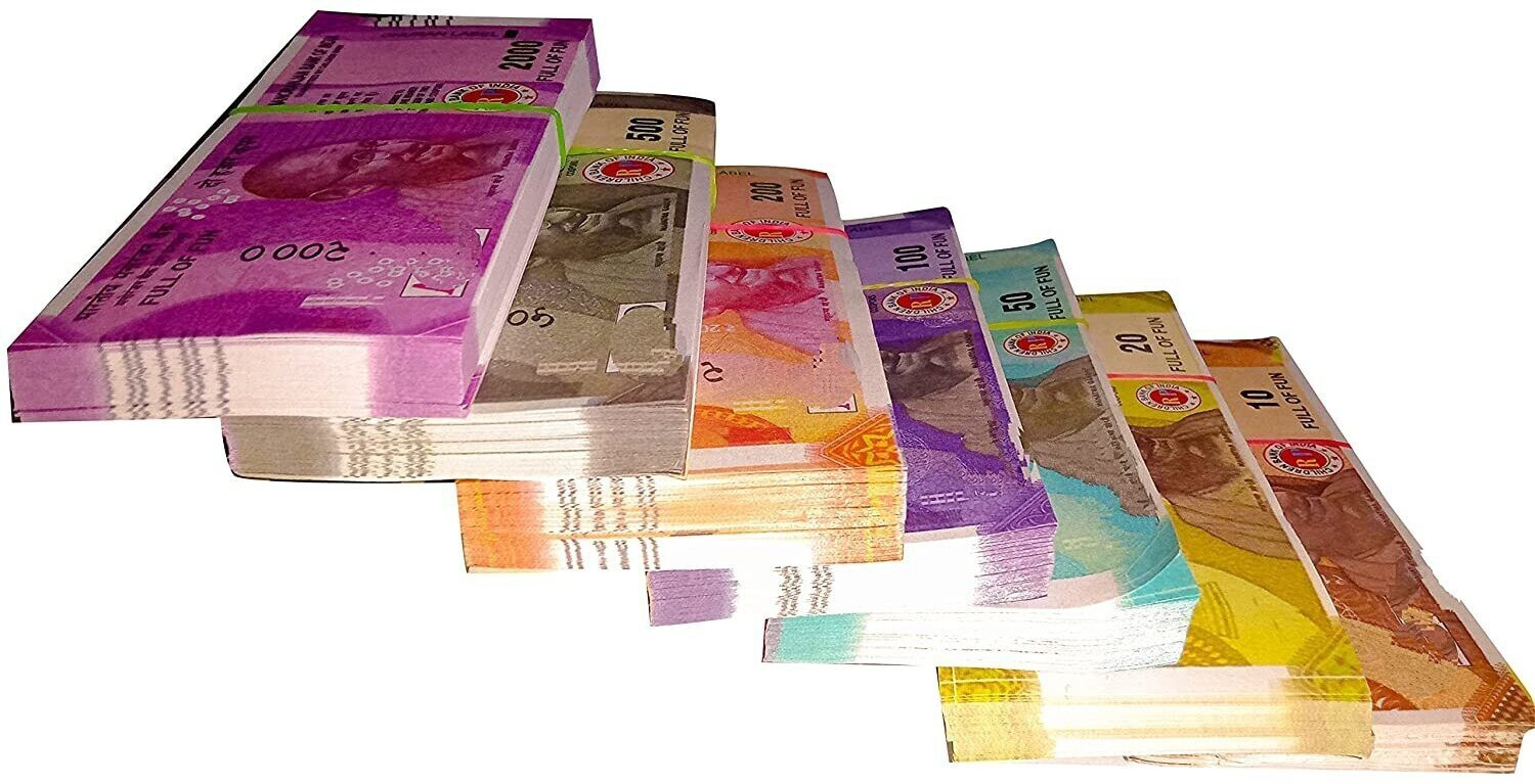 Image of FIER Playing Indian Currency Fake Note Fake currency Note Gag Toy