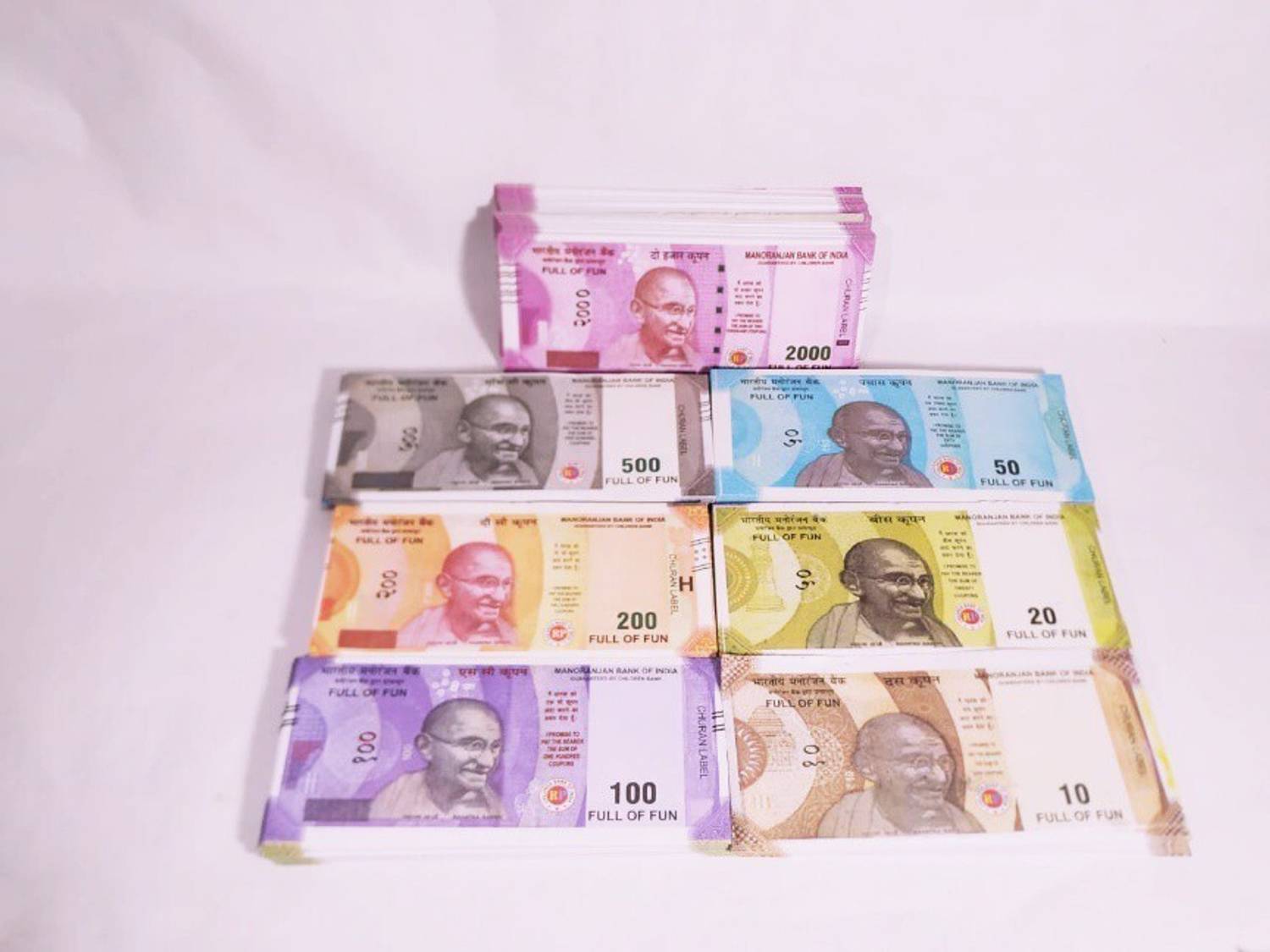 Brighty 20 notes each Dummy and fake currency notes for enjoying prank kids note Gag Toy