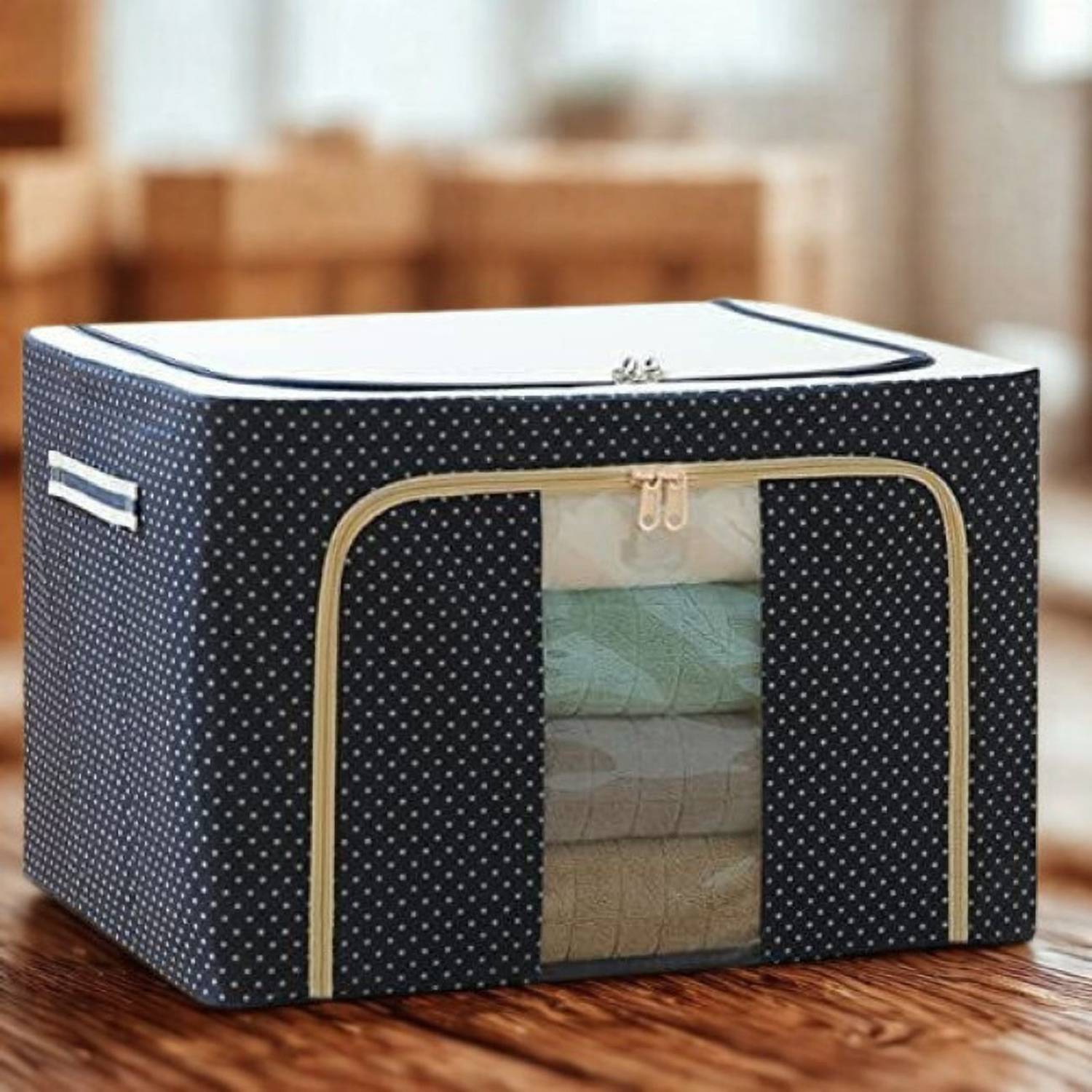 AshmakamMart Saree Organiser Storage Box – 66L Foldable Cloth Box with Zipper Saree Organiser Storage Box – 66L Foldable Cloth Box with Zipper Saree Organiser Storage Box – 66L Foldable Cloth Box with Zipper