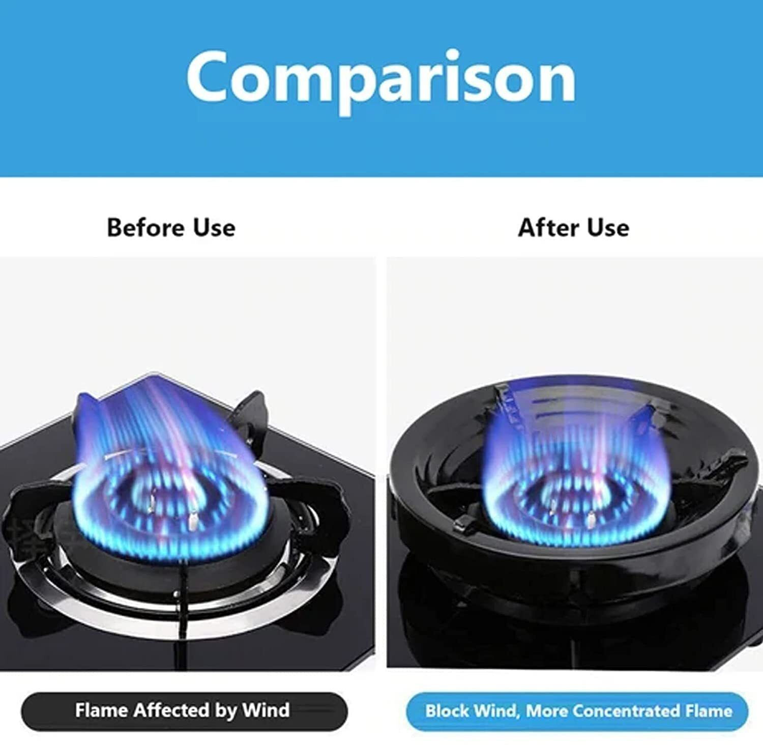 Image of SEAVOKES Gas Saver Jali Ring for Gas Stove| Fire & Windproof Energy Saving Kitchen tool Iron Manual Gas Stove